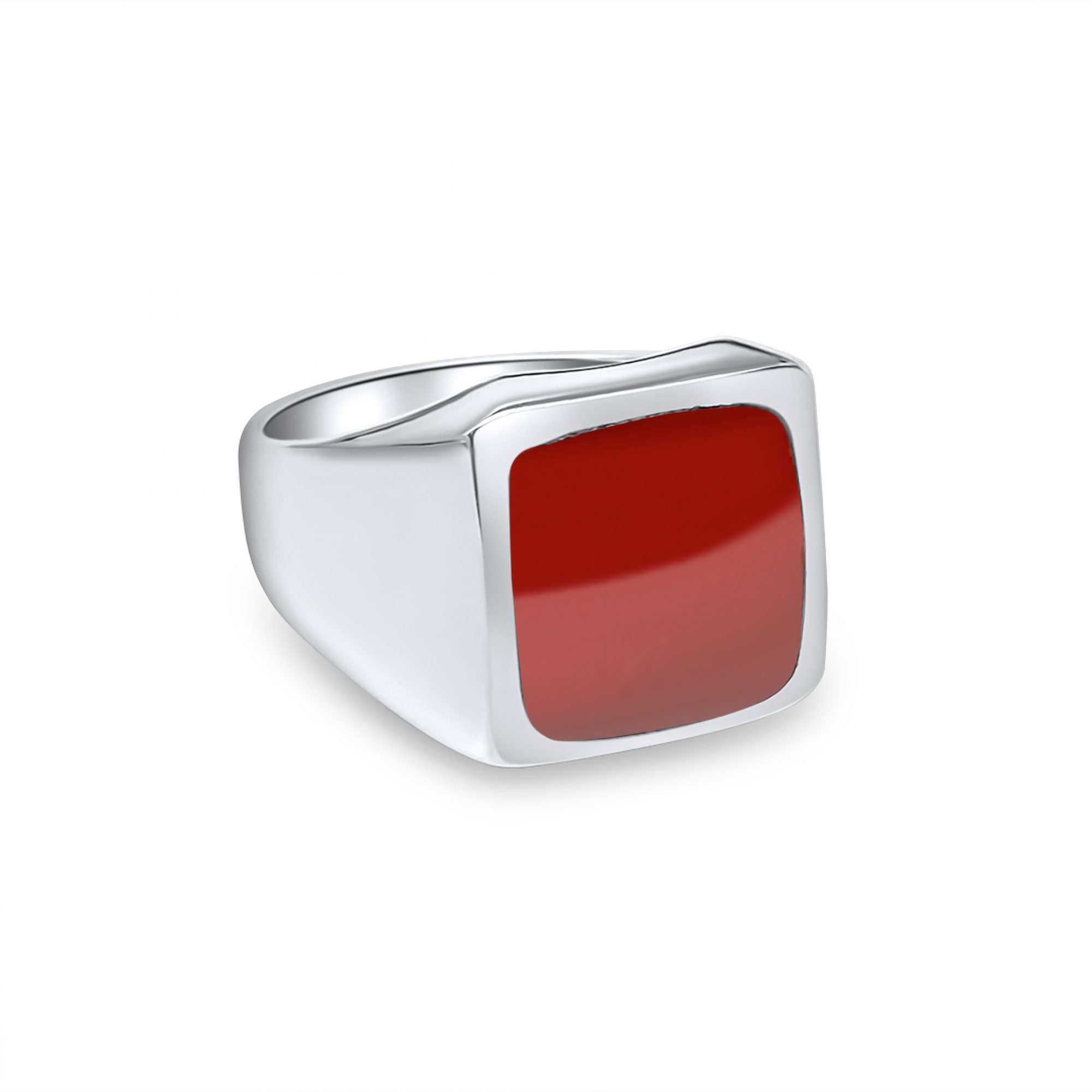 Silver ring with carnelian stone