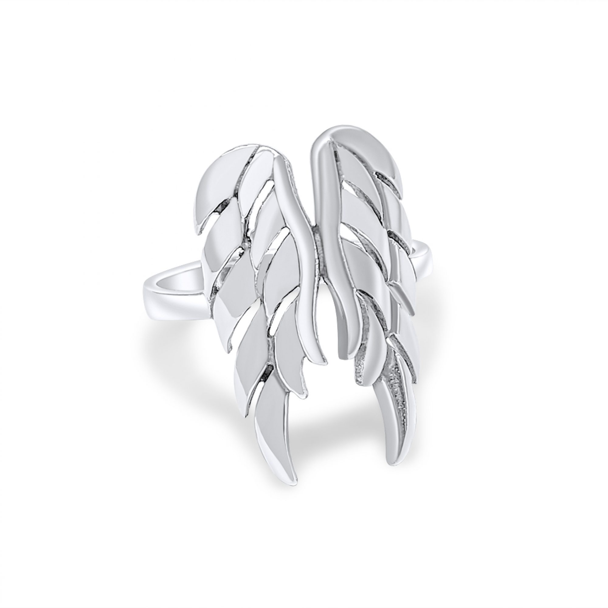Silver angel wings ring