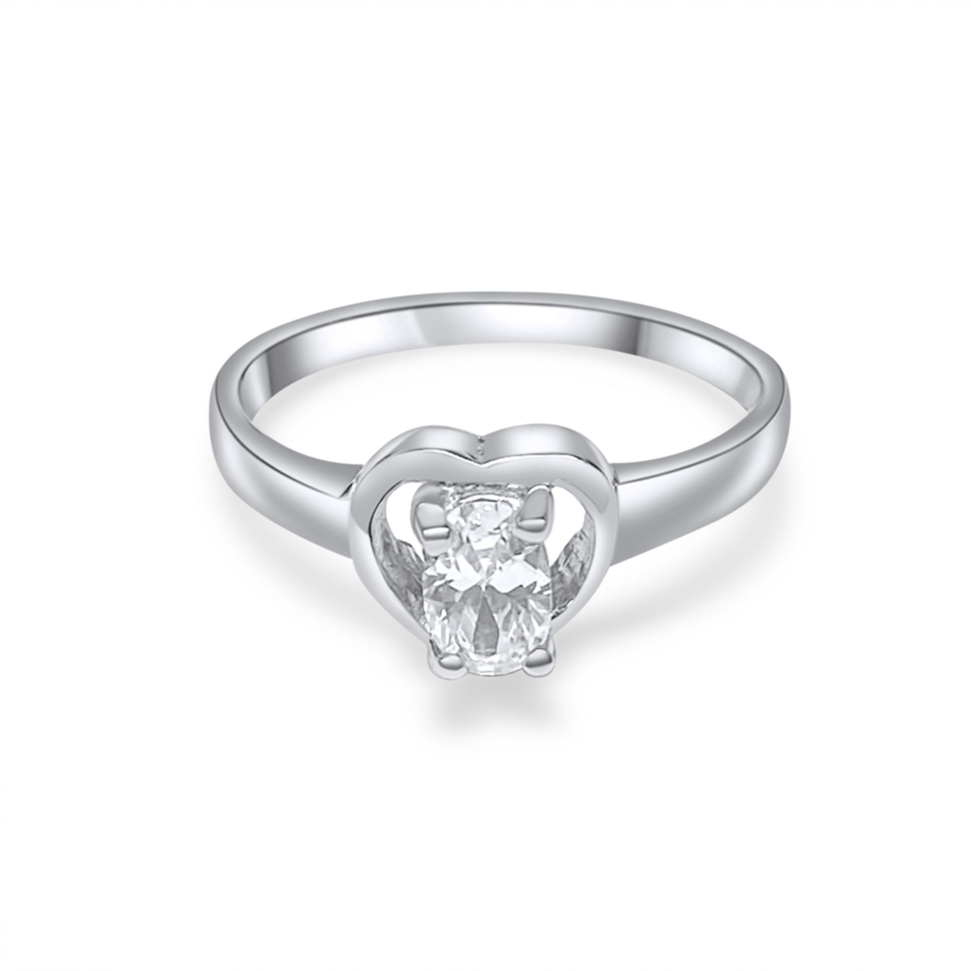 Silver ring with zircon stone