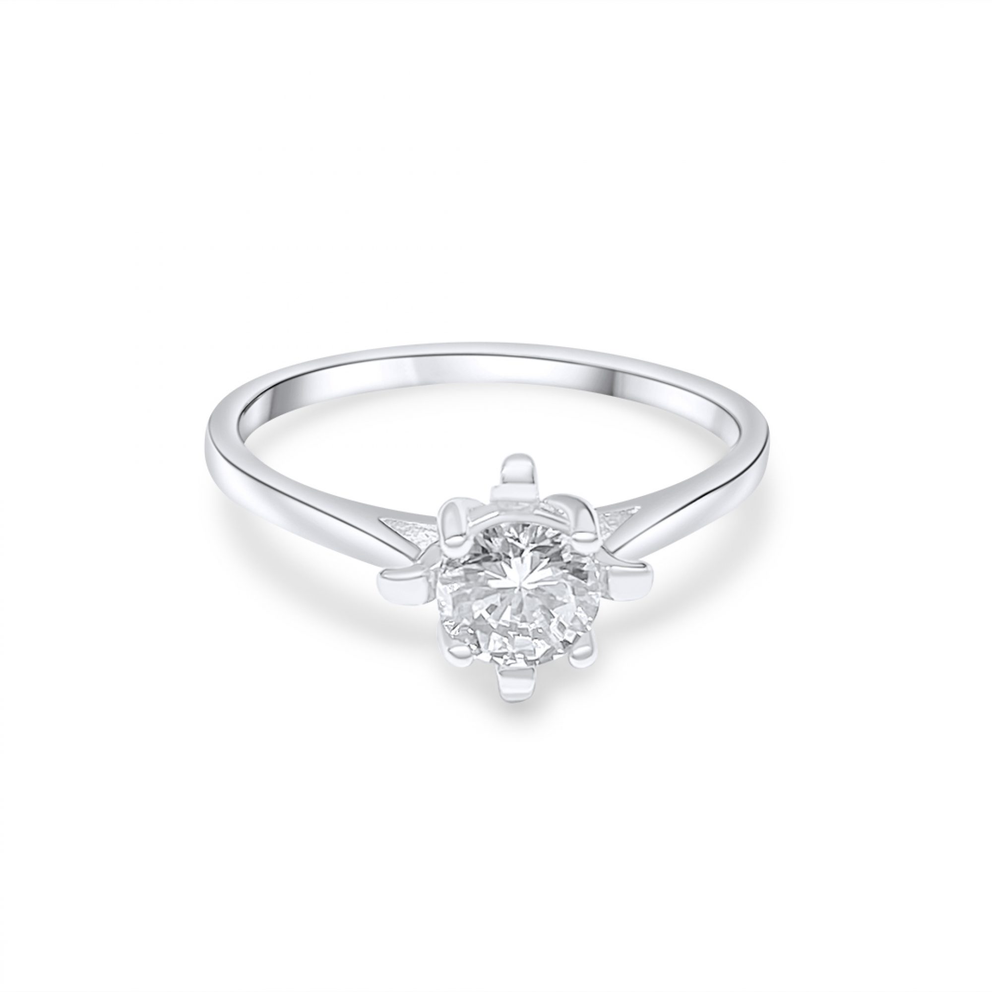 Silver ring with zircon stone