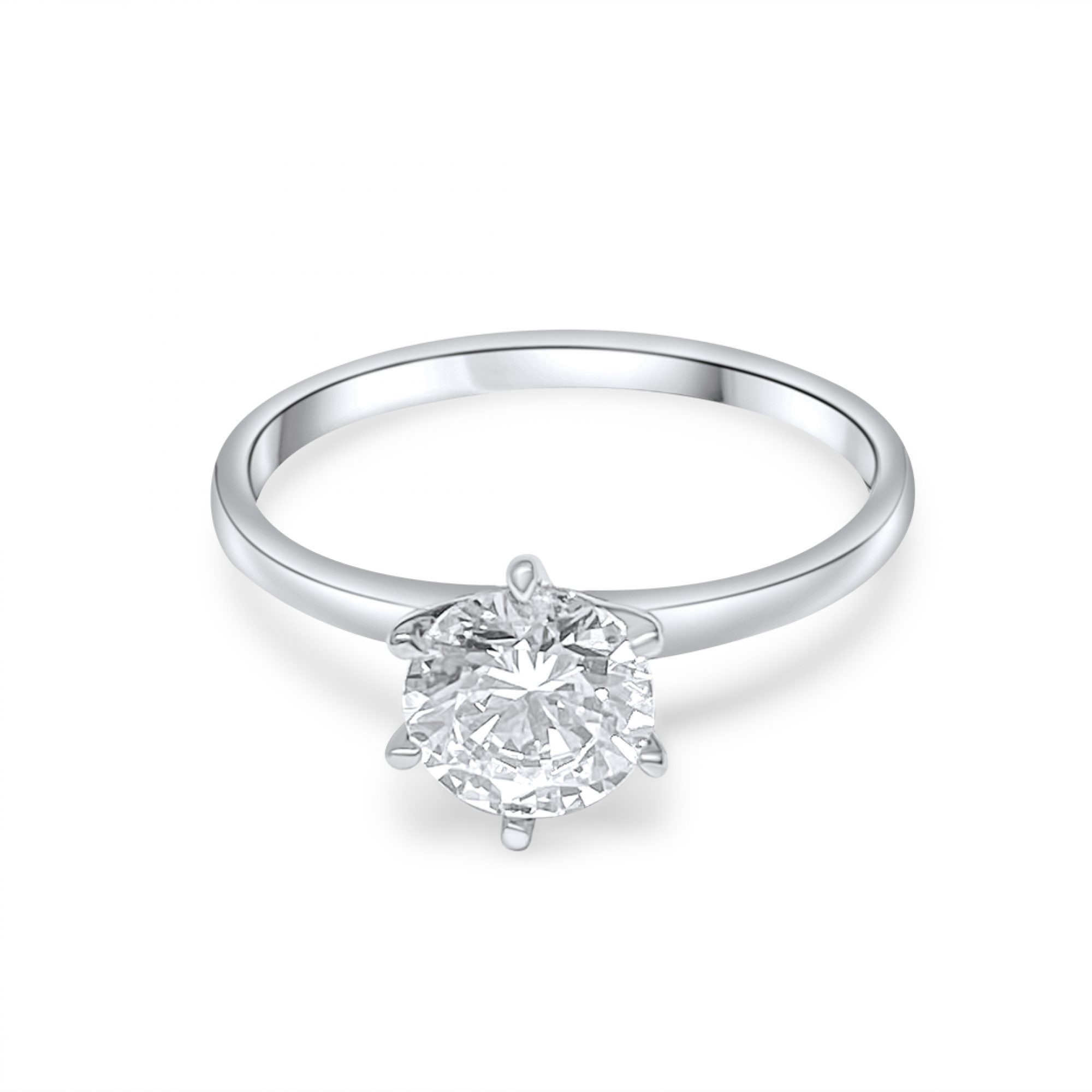 Silver ring with zircon stone