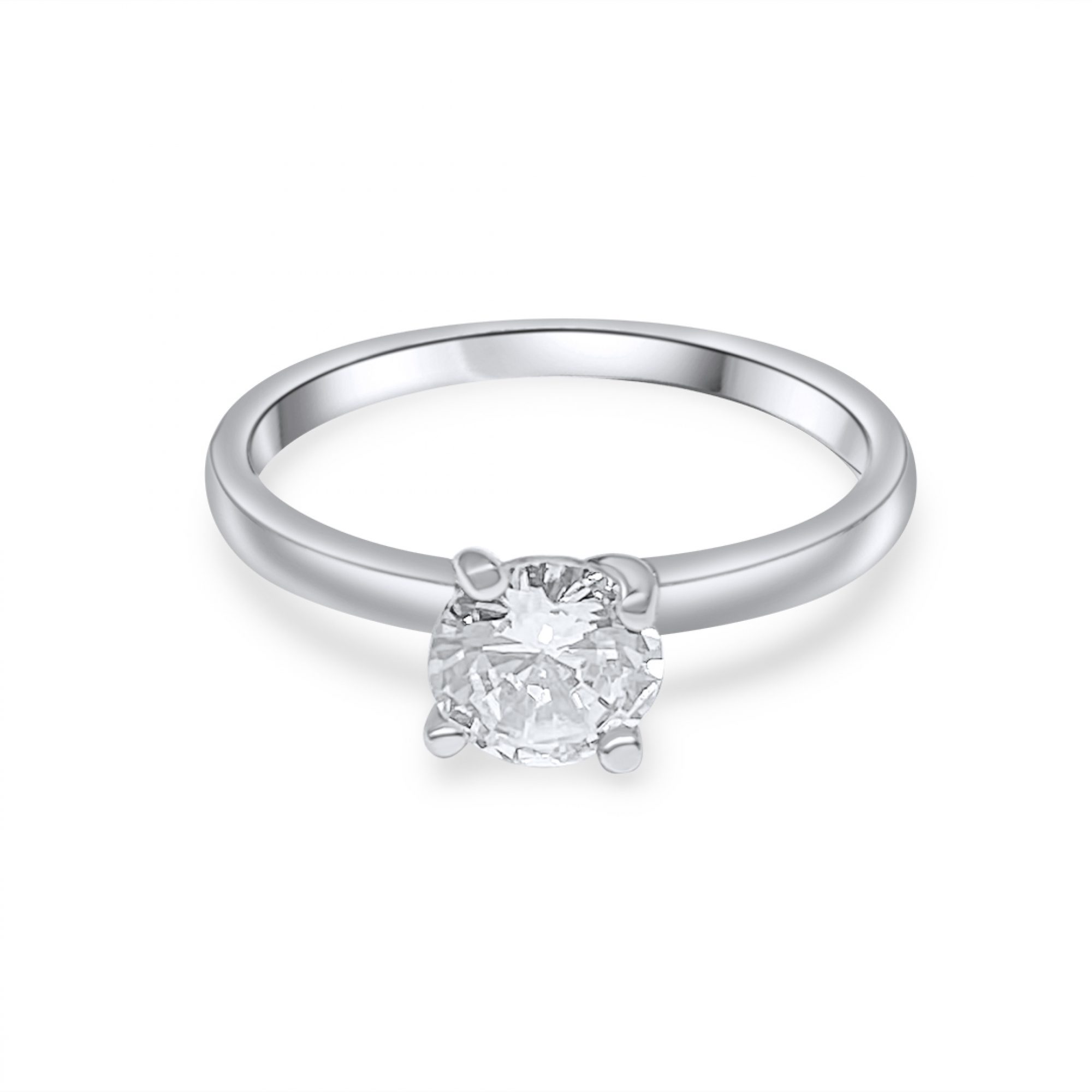 Silver ring with zircon stone