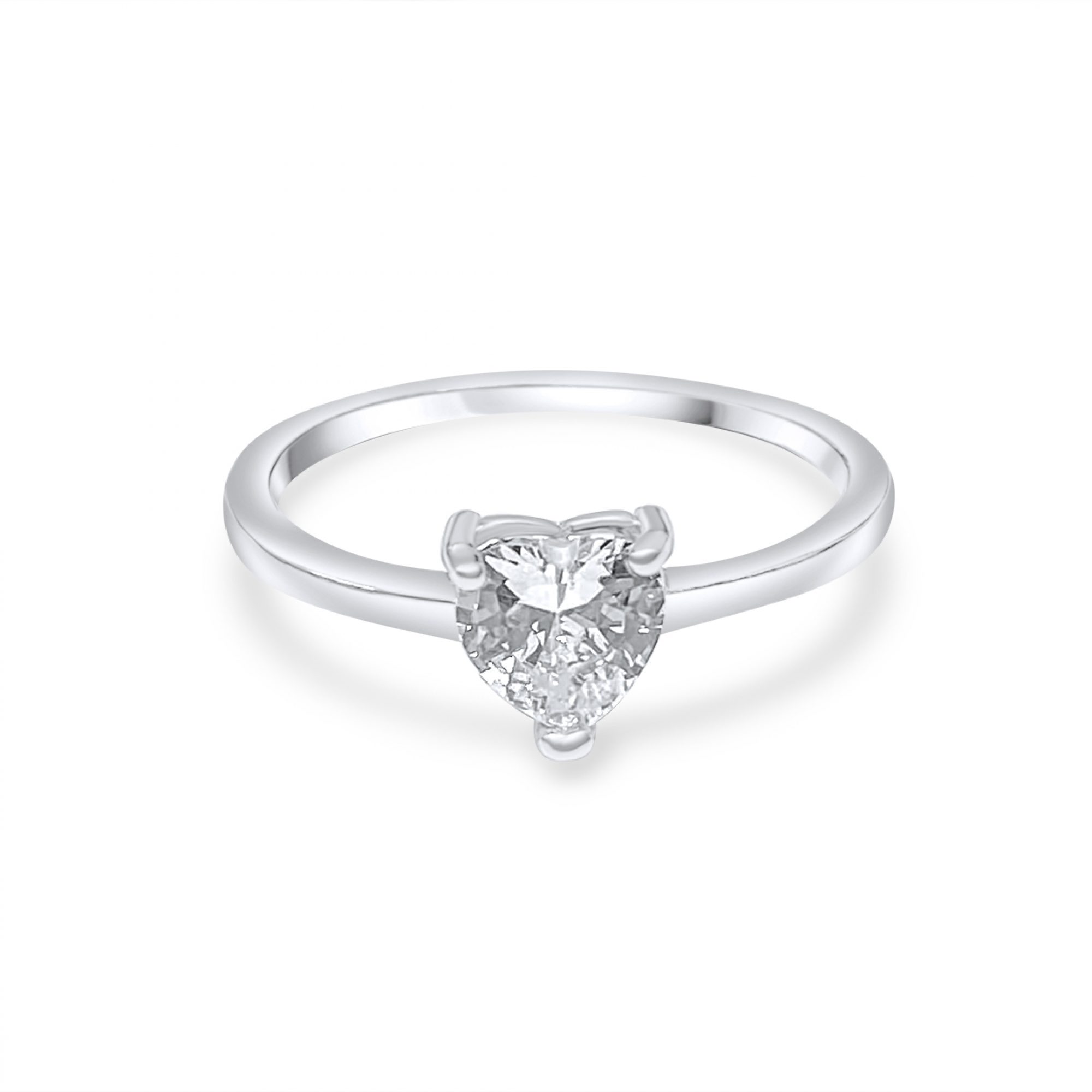 Silver ring with zircon stone