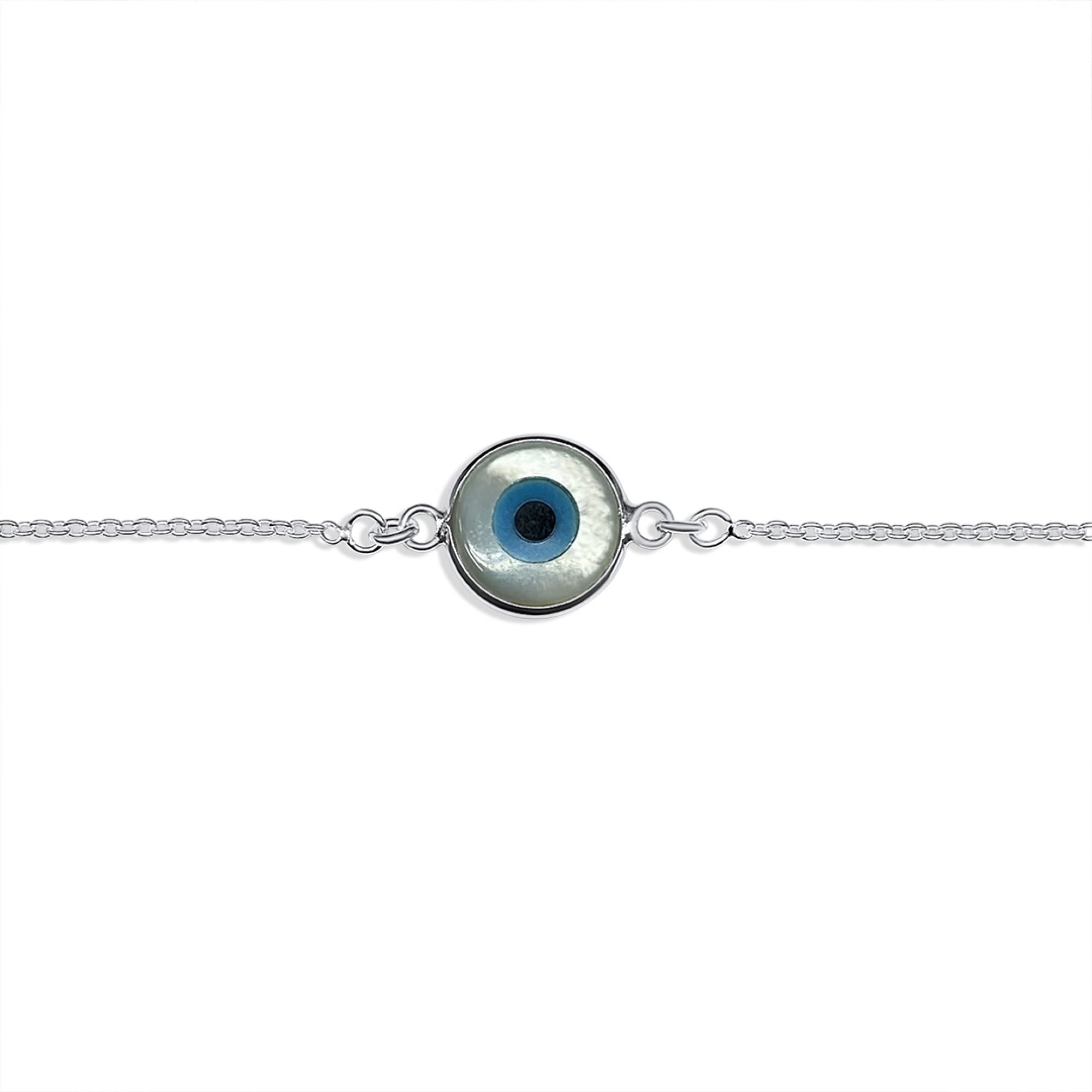 Eye bracelet with mother of pearl