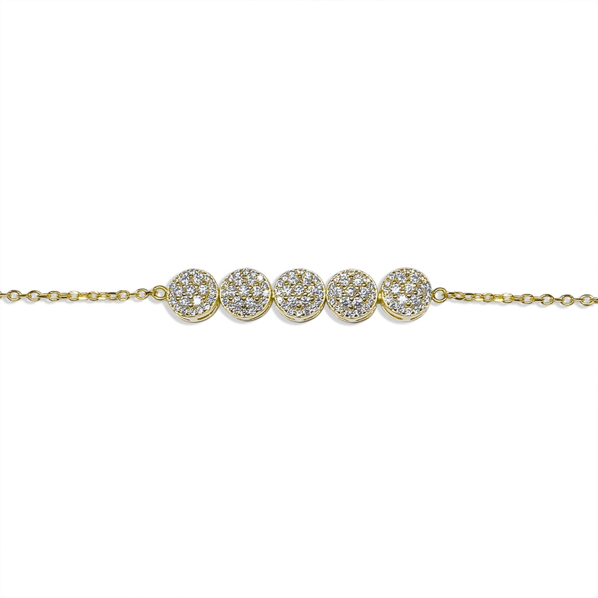 Gold plated bracelet with zircon stones