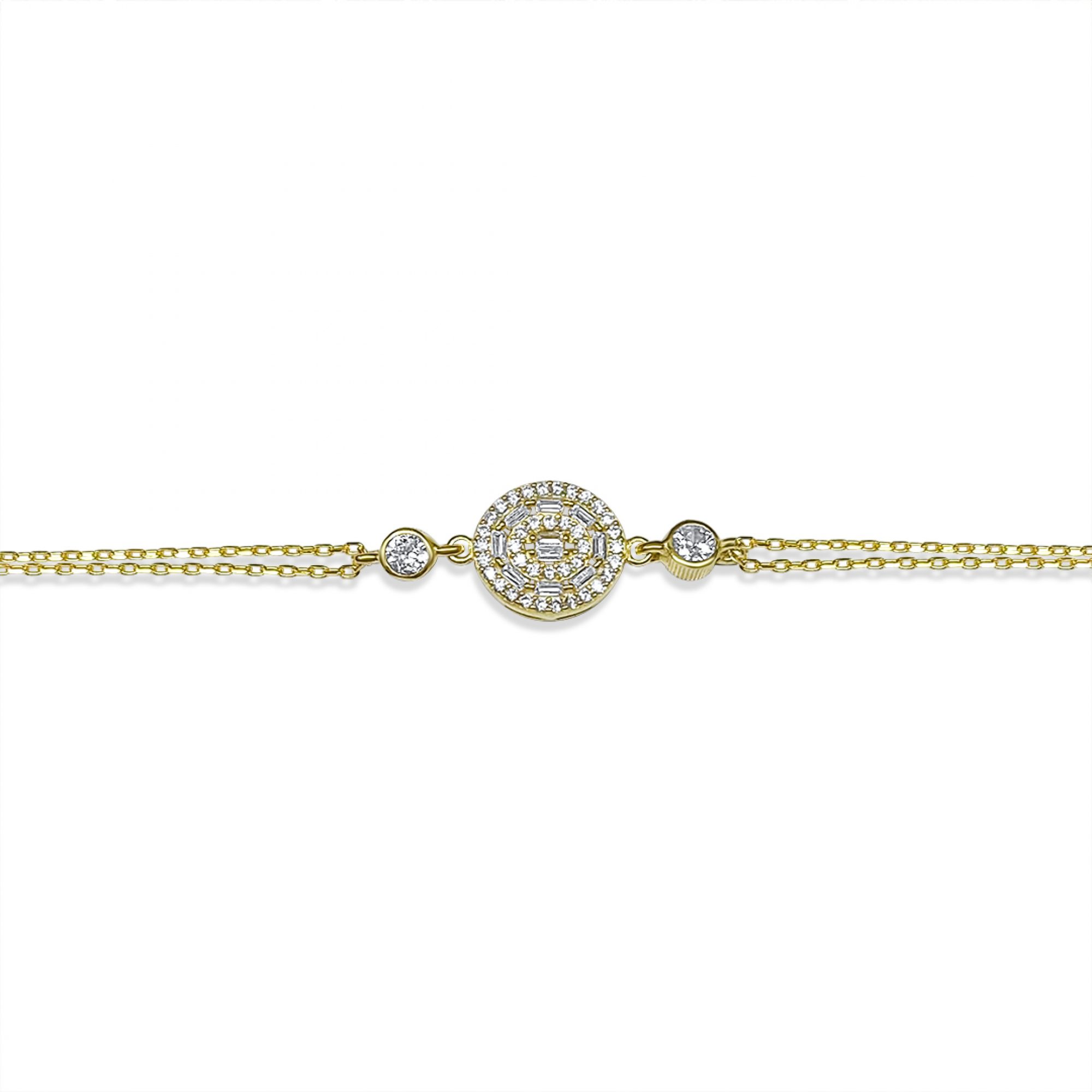 Gold plated bracelet with zircon stones