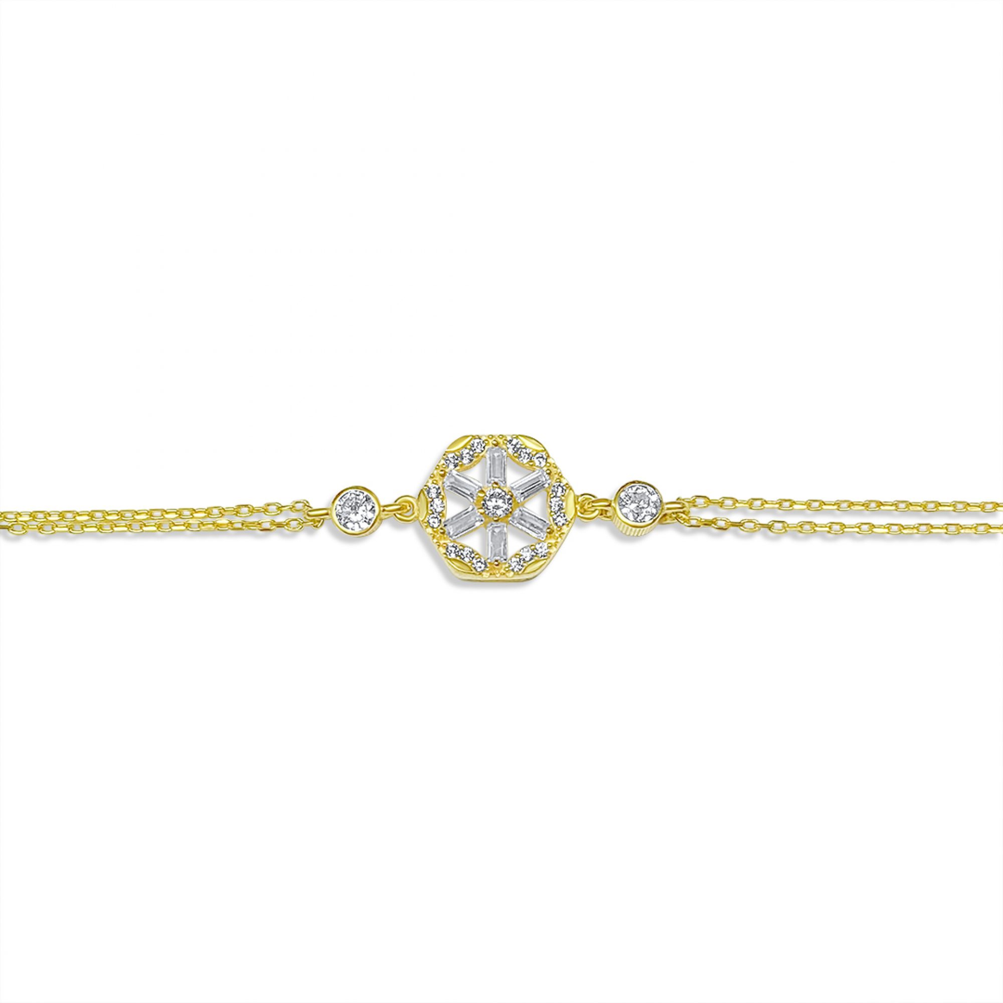 Gold plated bracelet with zircon stones