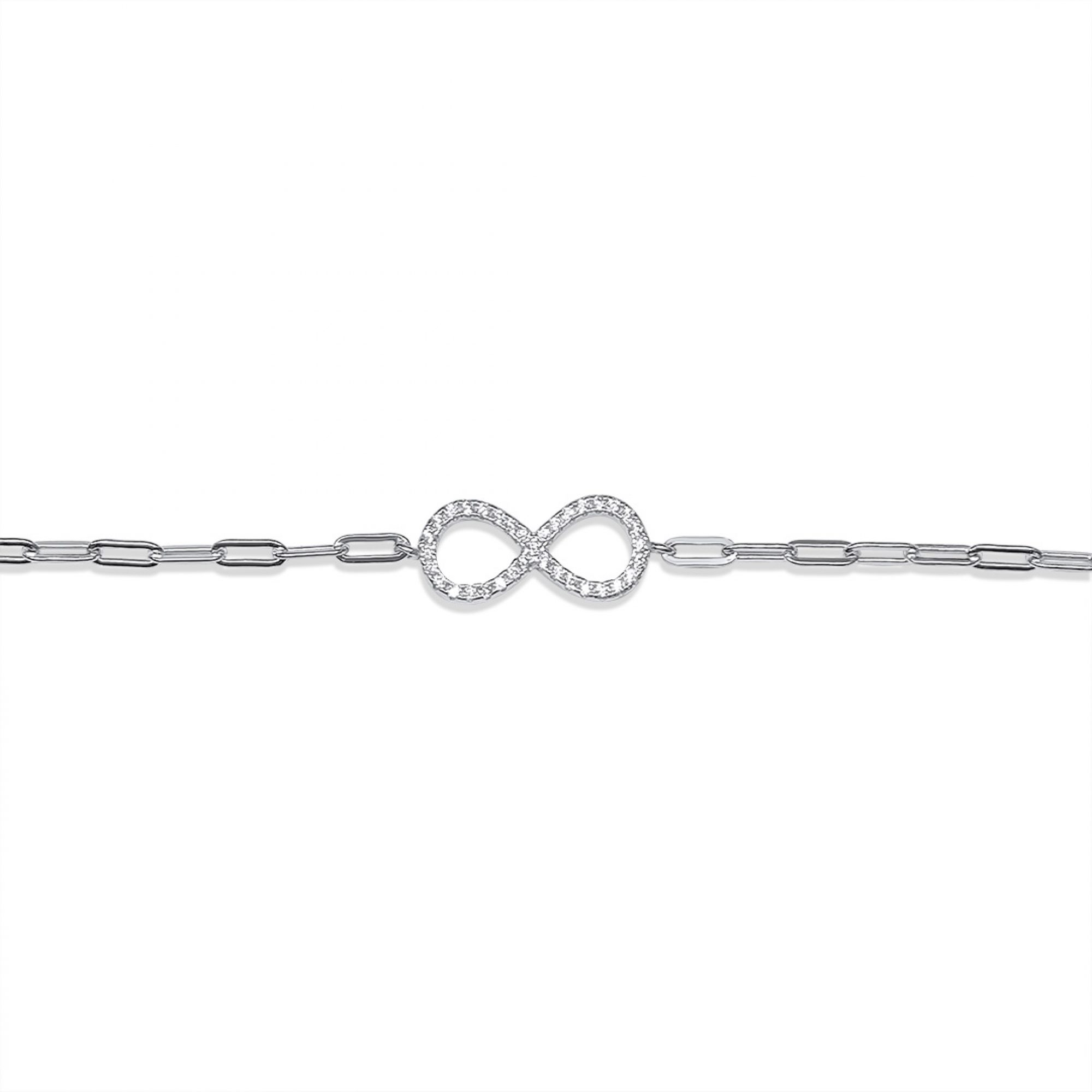 Infinity bracelet with zircon stones