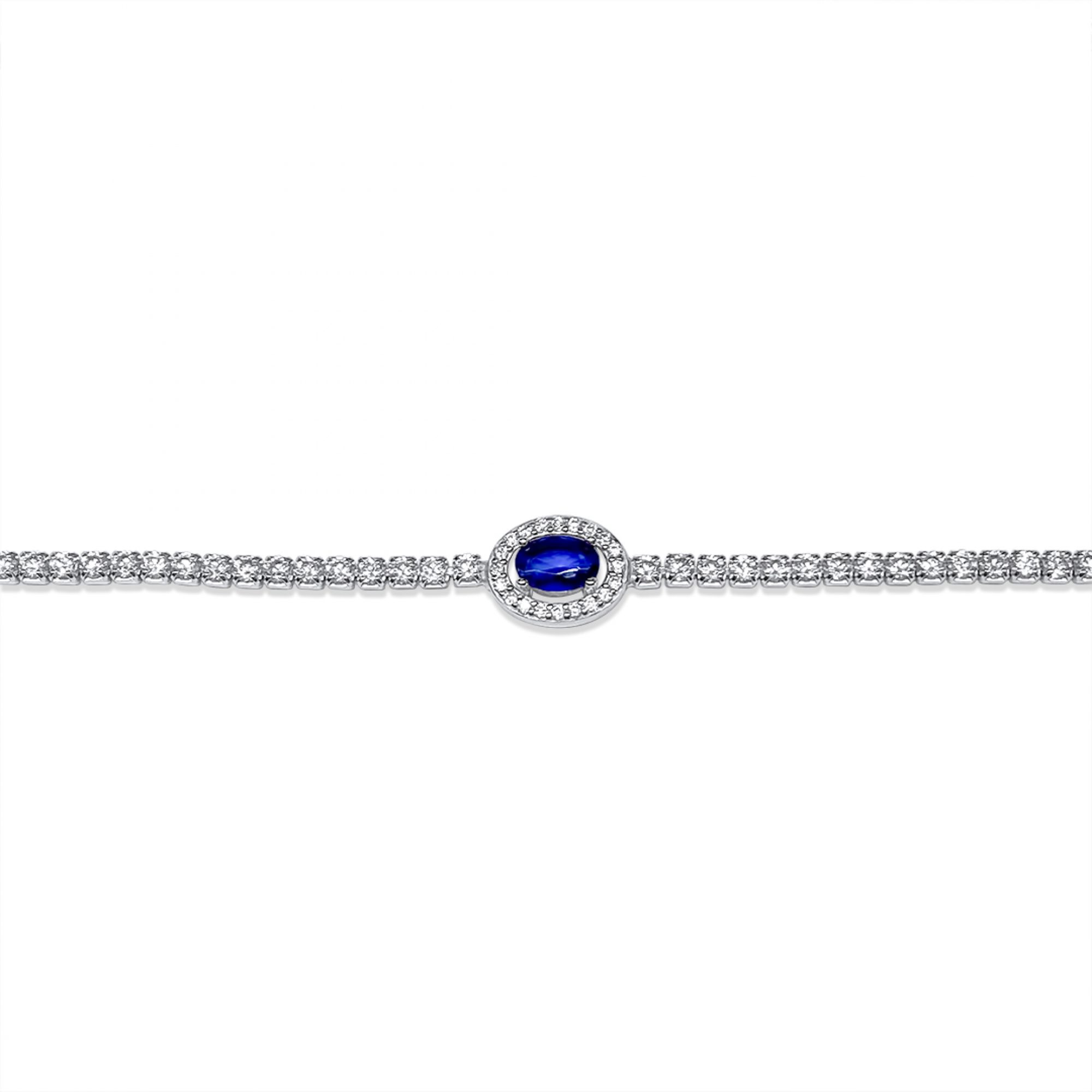 Bracelet with sapphire and zircon stones