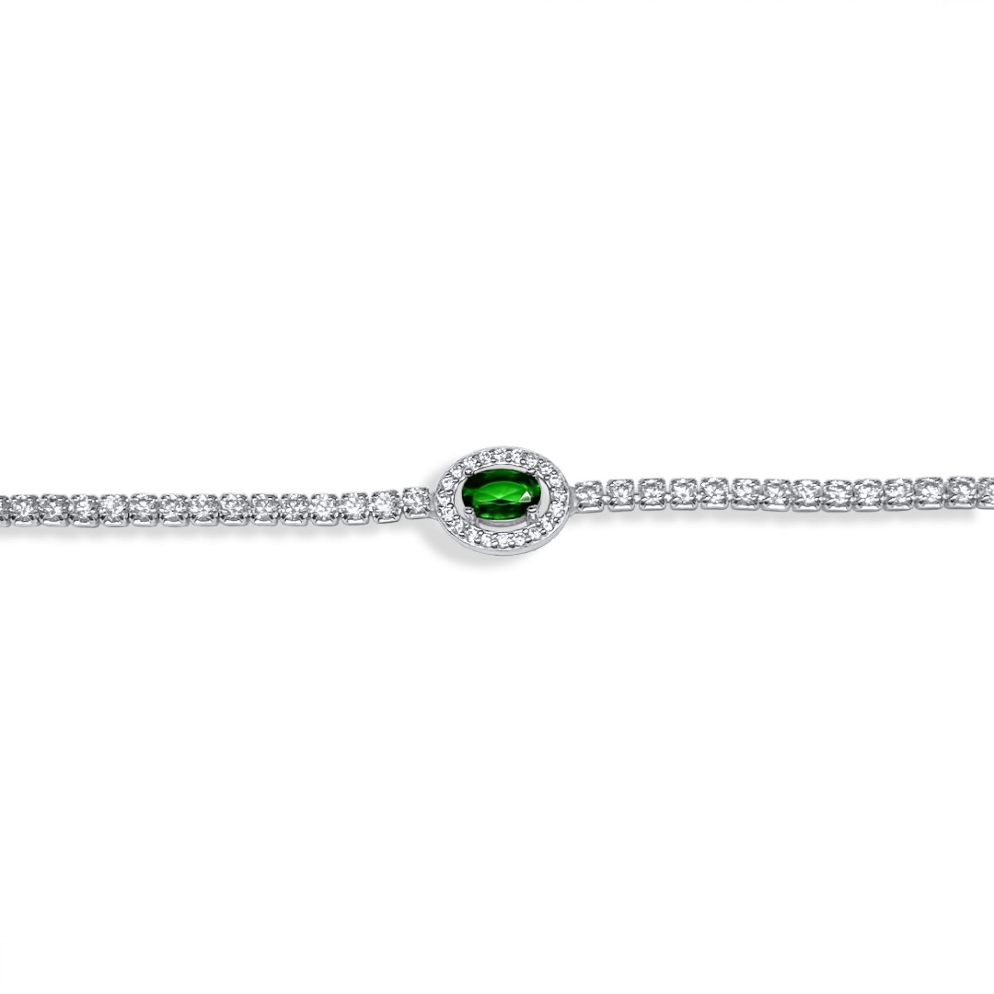 Bracelet with emerald and zircon stones
