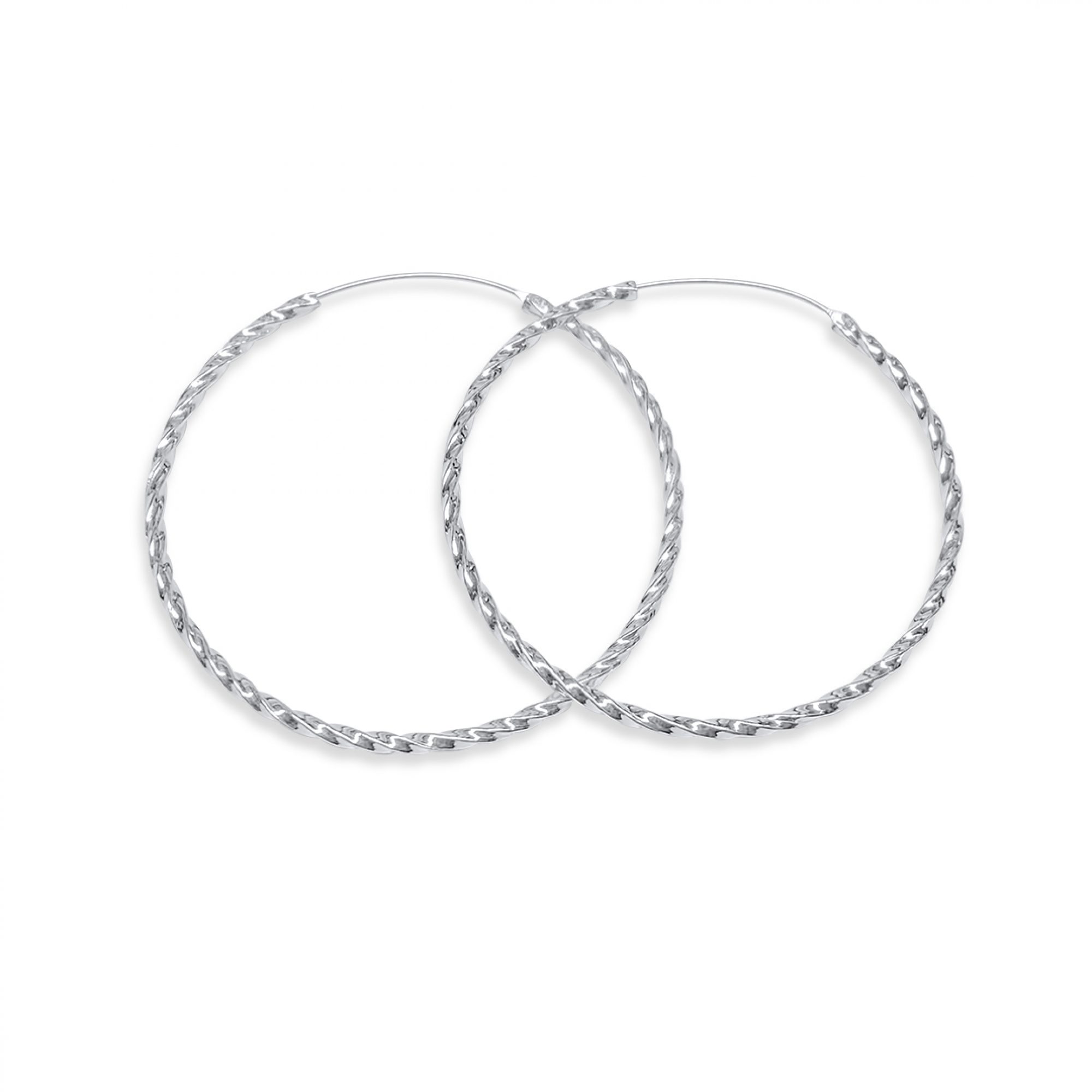 Silver twisted hoops (52mm)