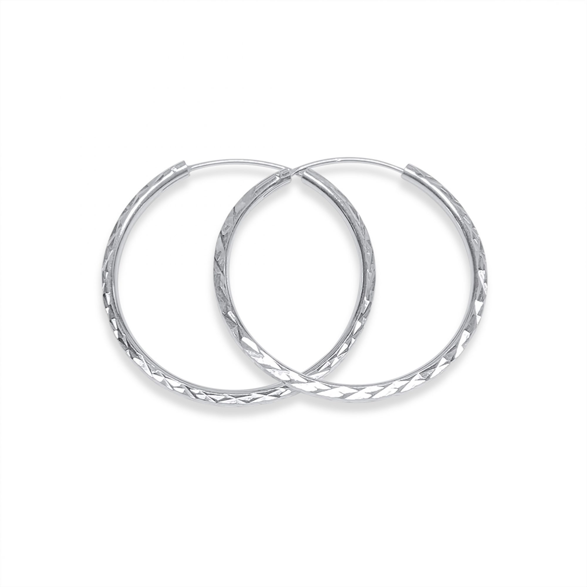 Silver engraved hoops (35.5mm)