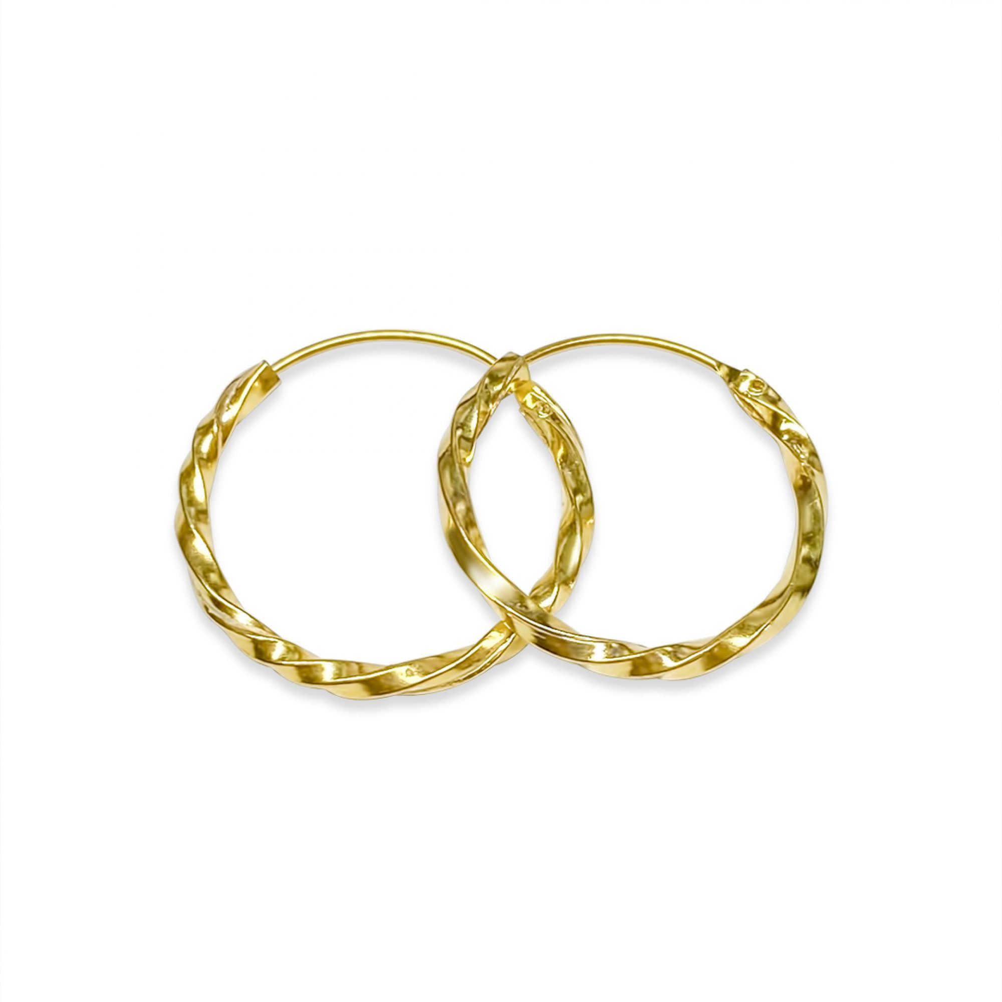 Gold plated twisted hoops (20mm)