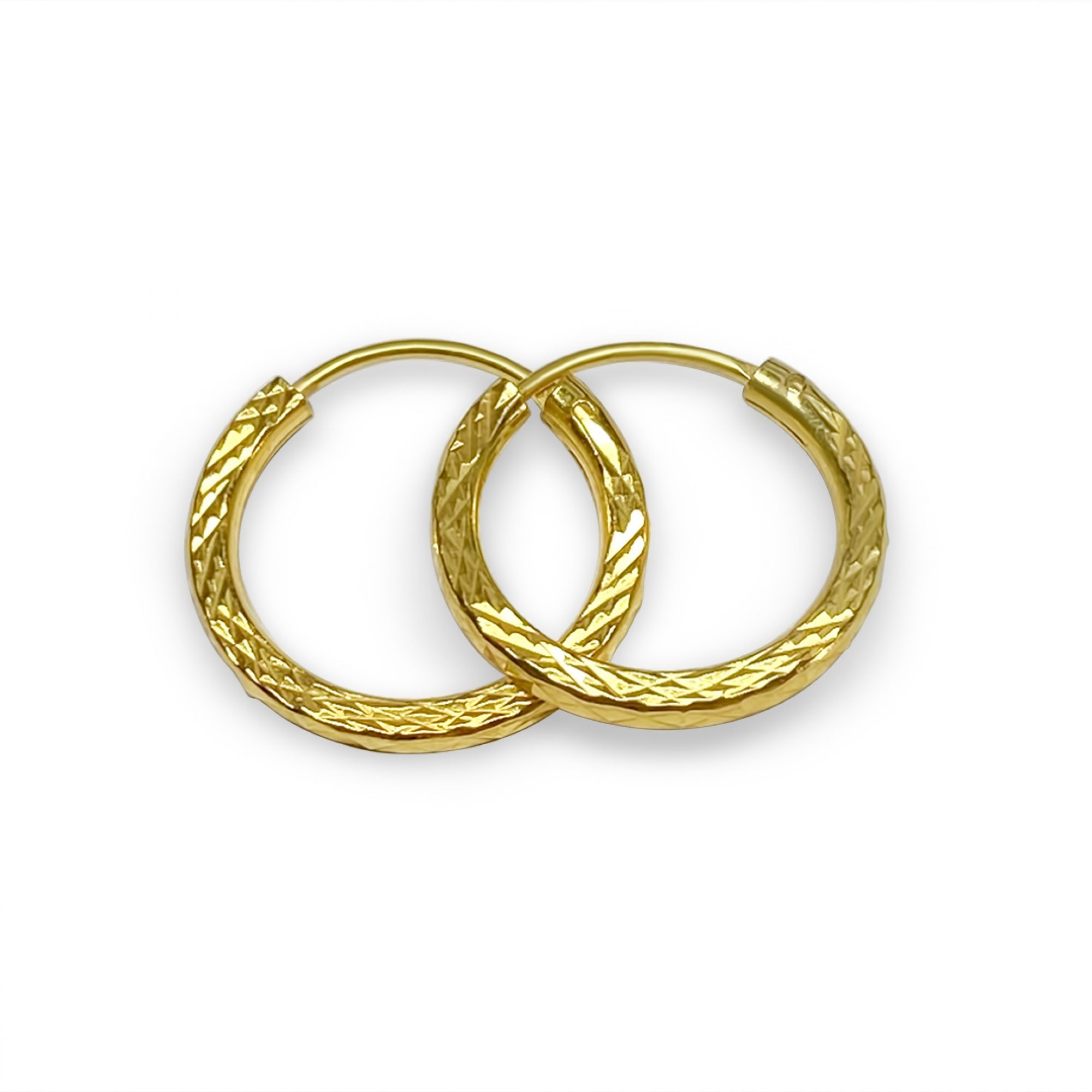 Gold plated engraved hoops (16mm)