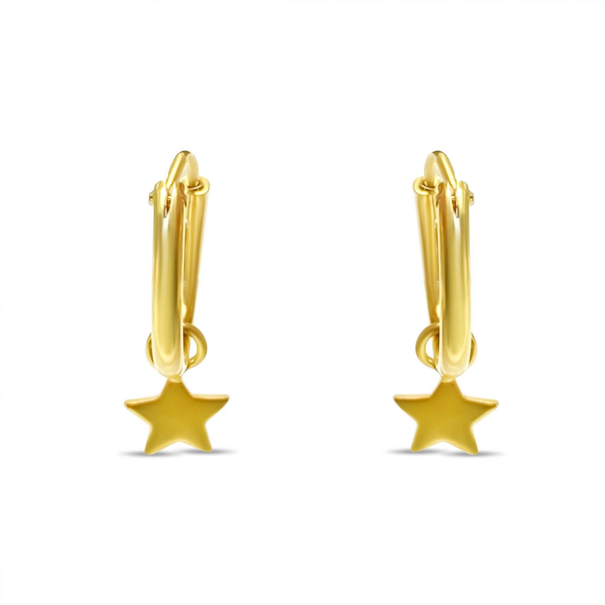 Gold plated earrings with dangle star