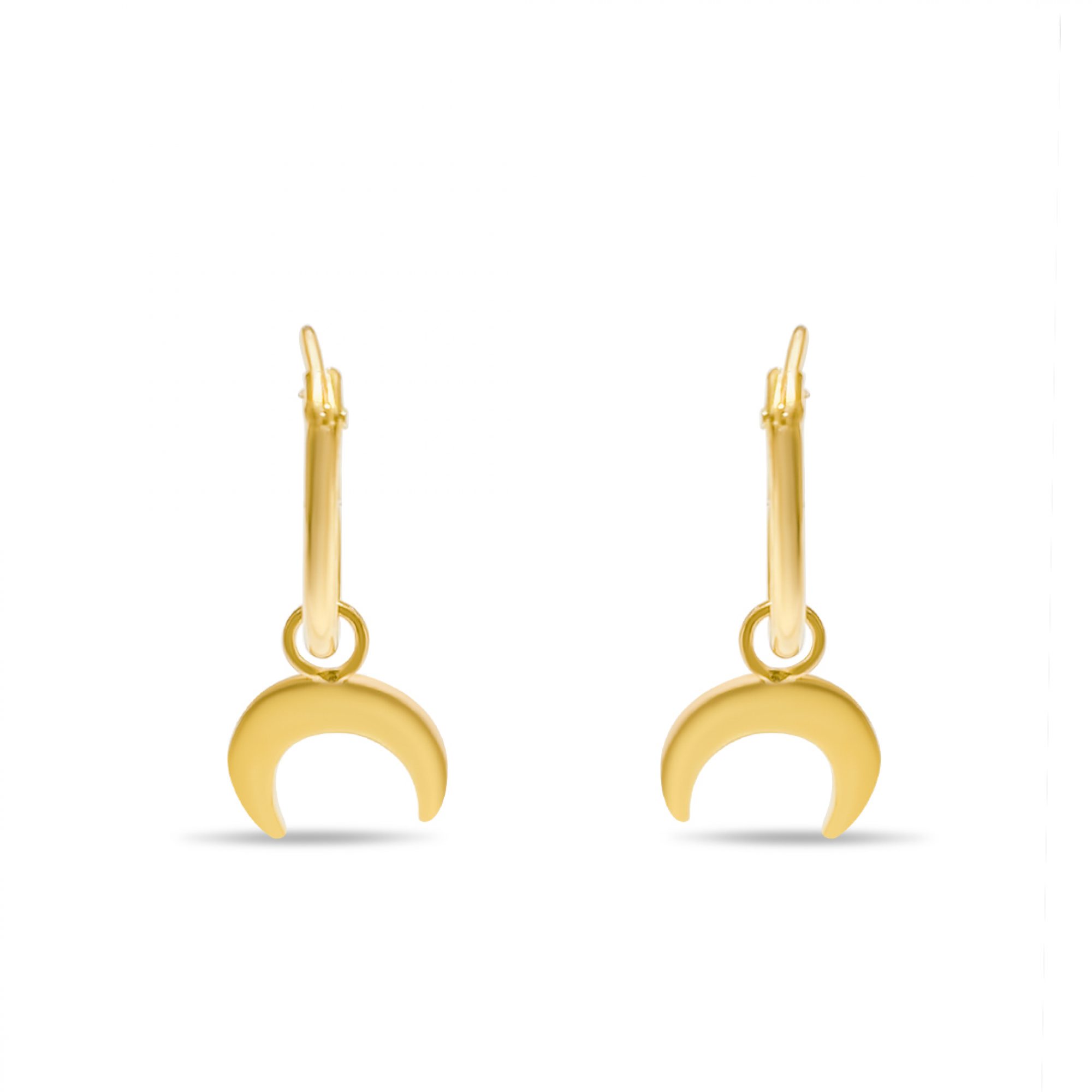 Gold plated earrings with dangle moon