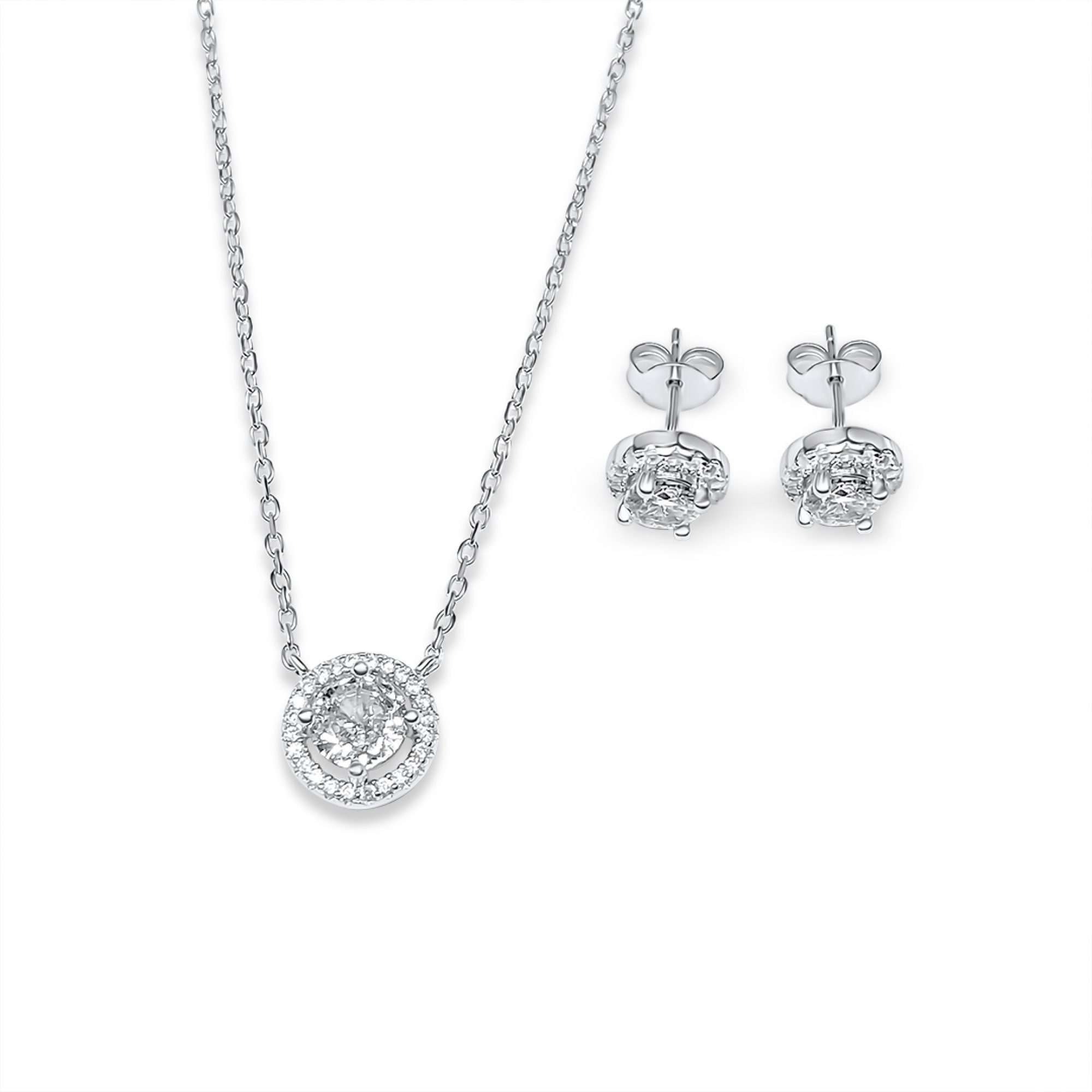 Set with zircon stones