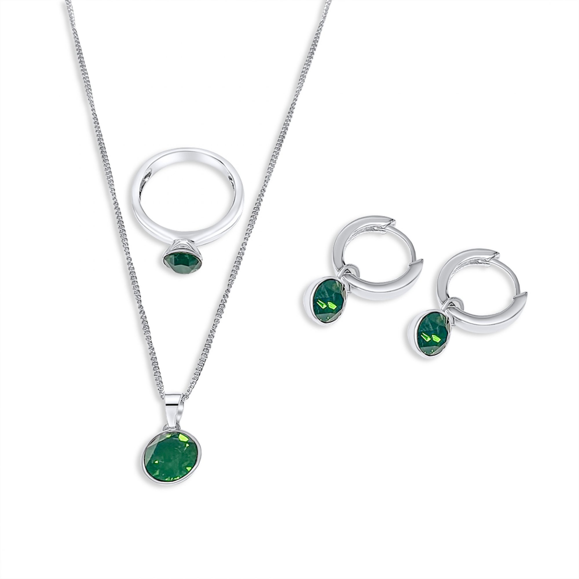 Set with zircon stones