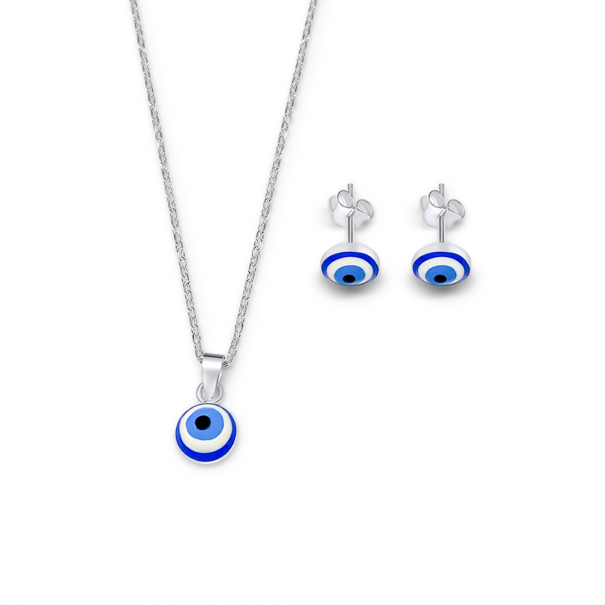 Σετ κολιέ και σκουλαρίκια καρφωτά μάτι