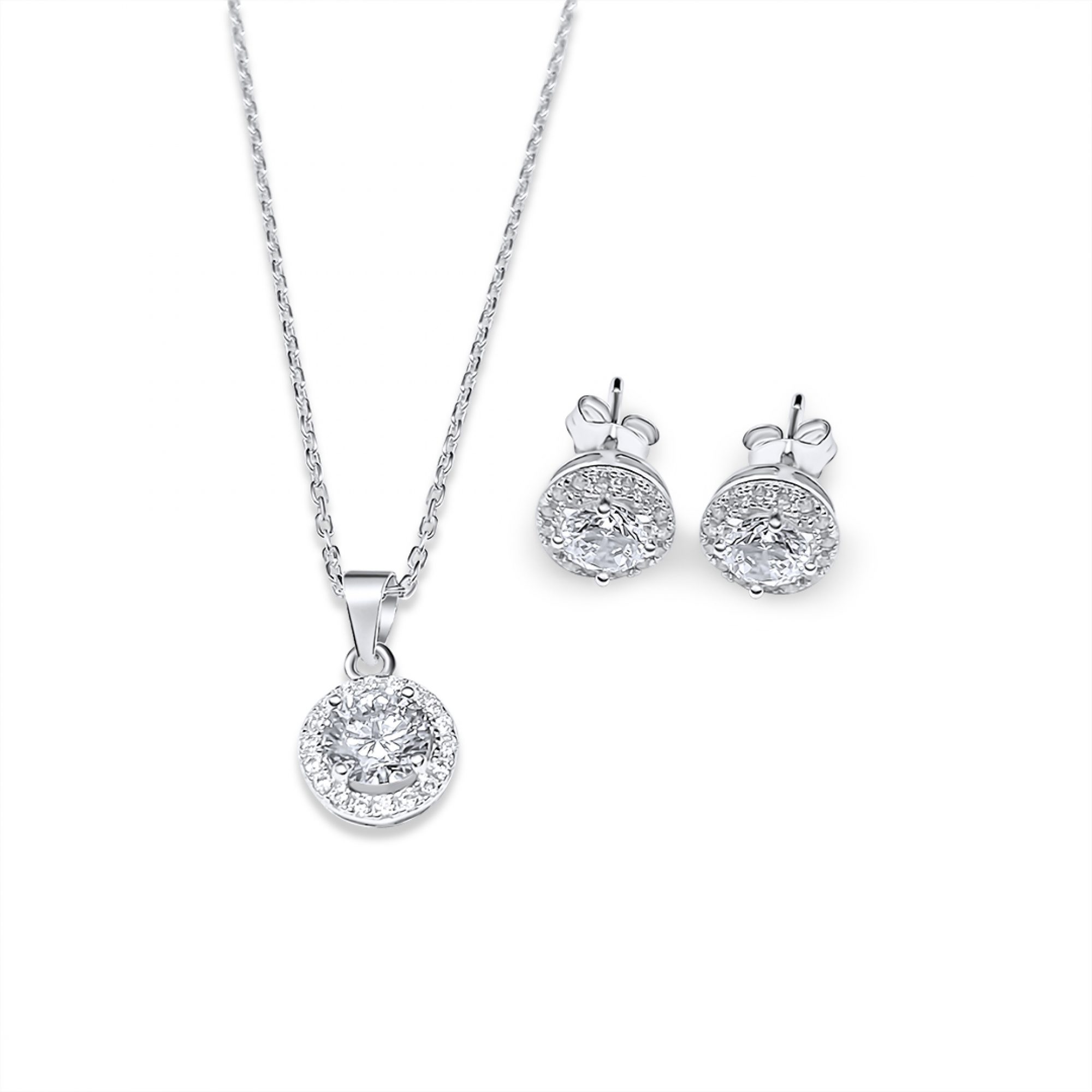 Set with zircon stones