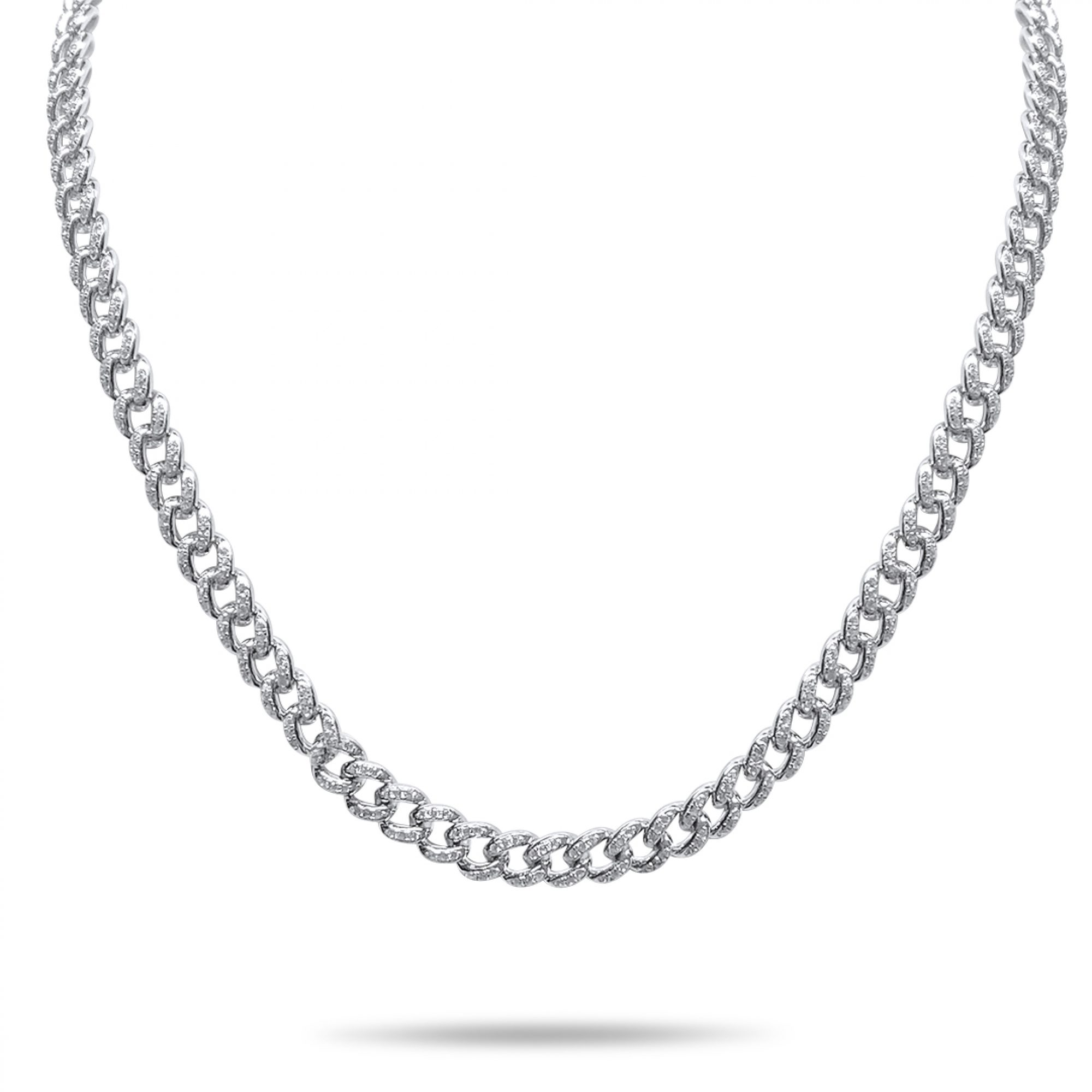 Silver necklace with zircon stones