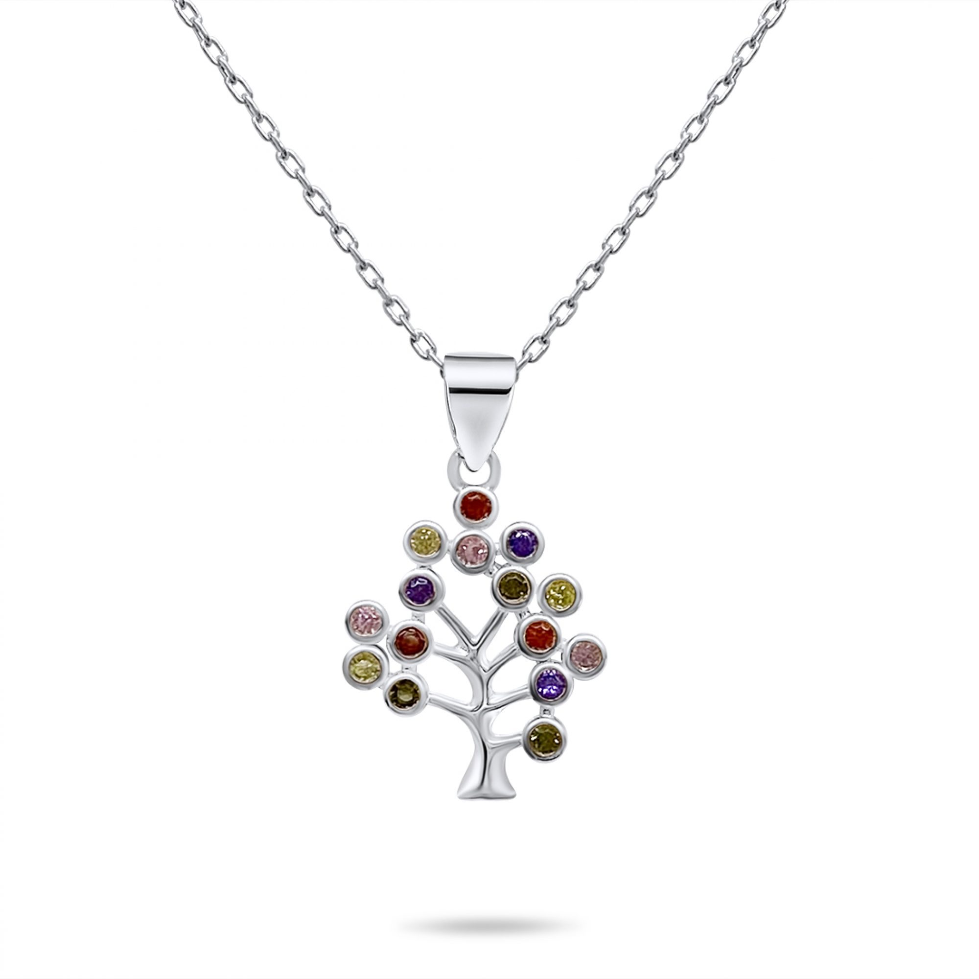 Tree of life necklace with zircon stones