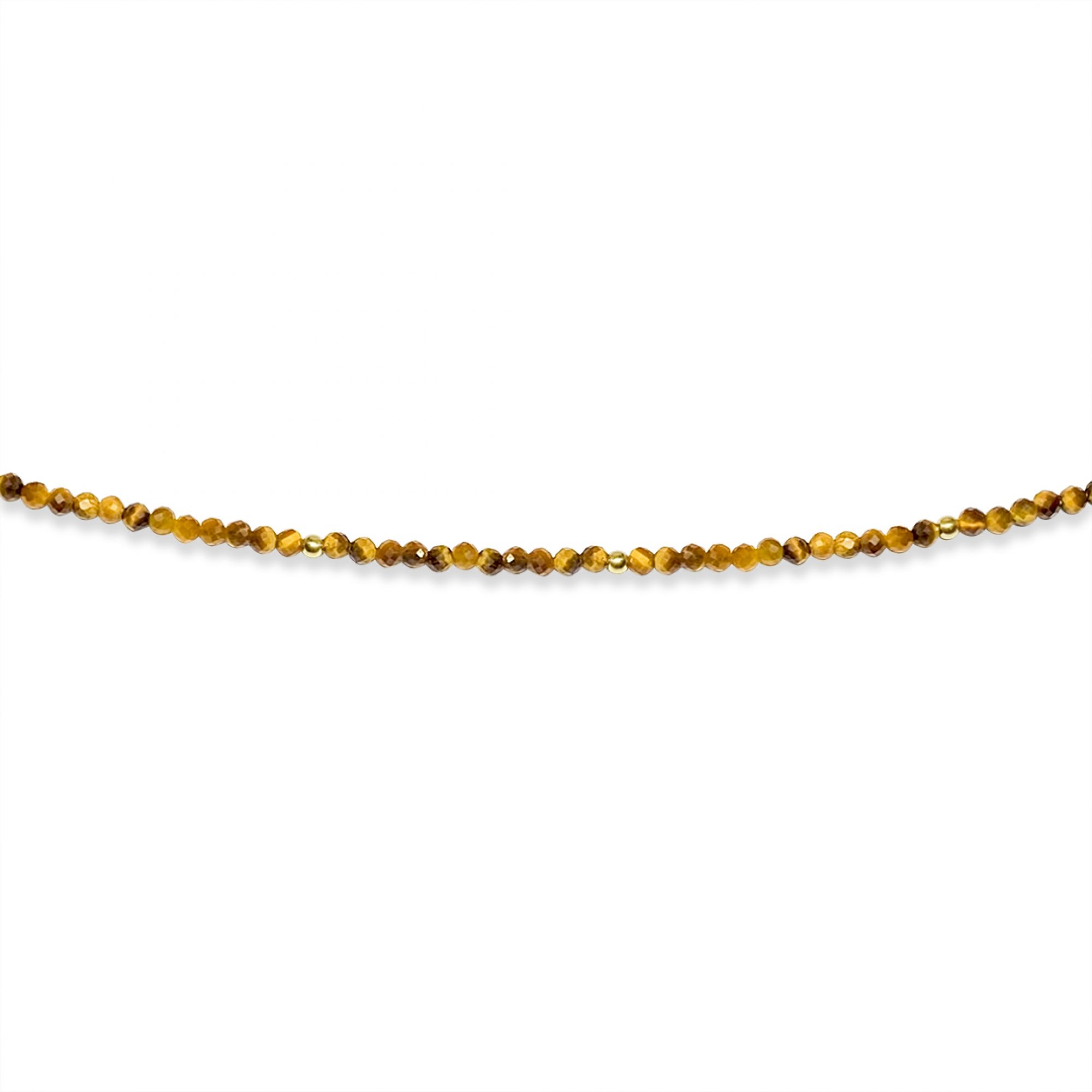 Gold plated anklet with eye of the tiger beads