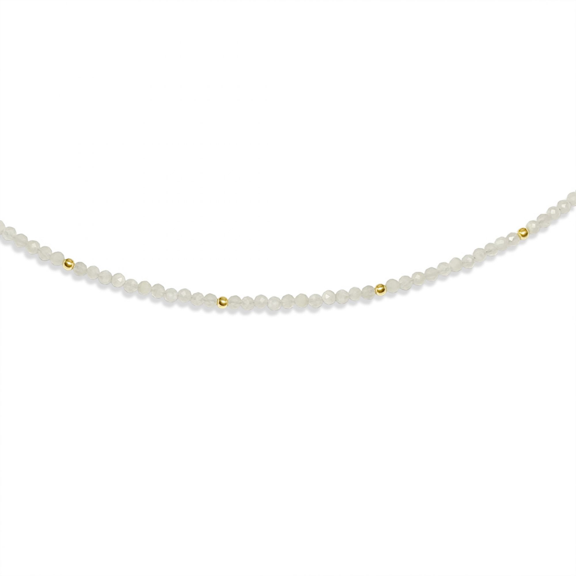 Gold plated anklet with moonstone beads