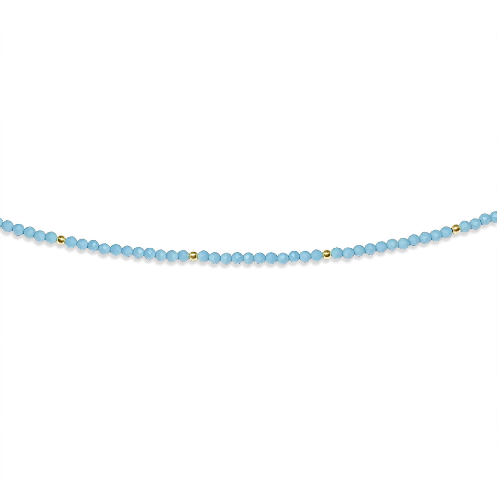 Gold plated anklet with turquoise beads