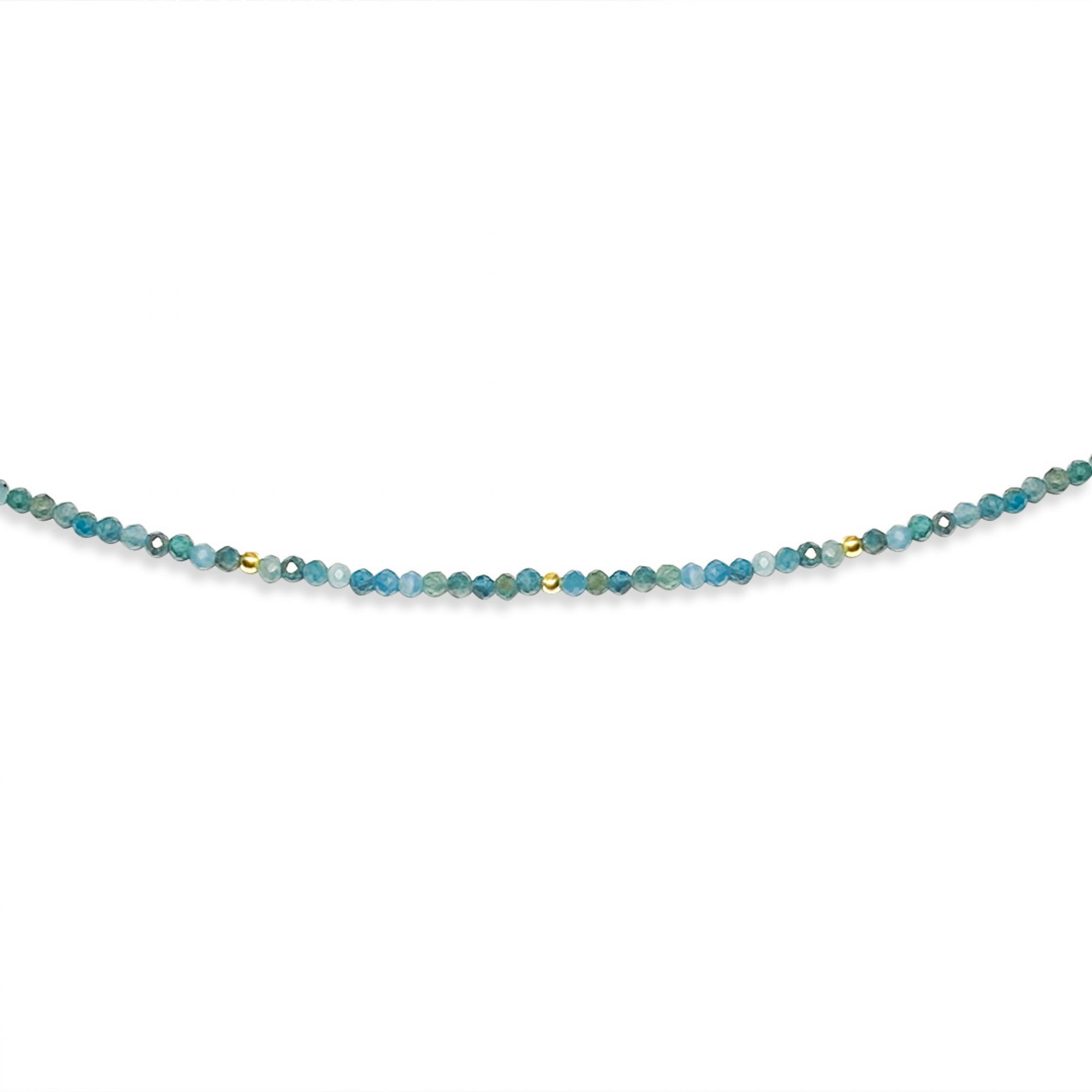 Gold plated anklet with apatite beads