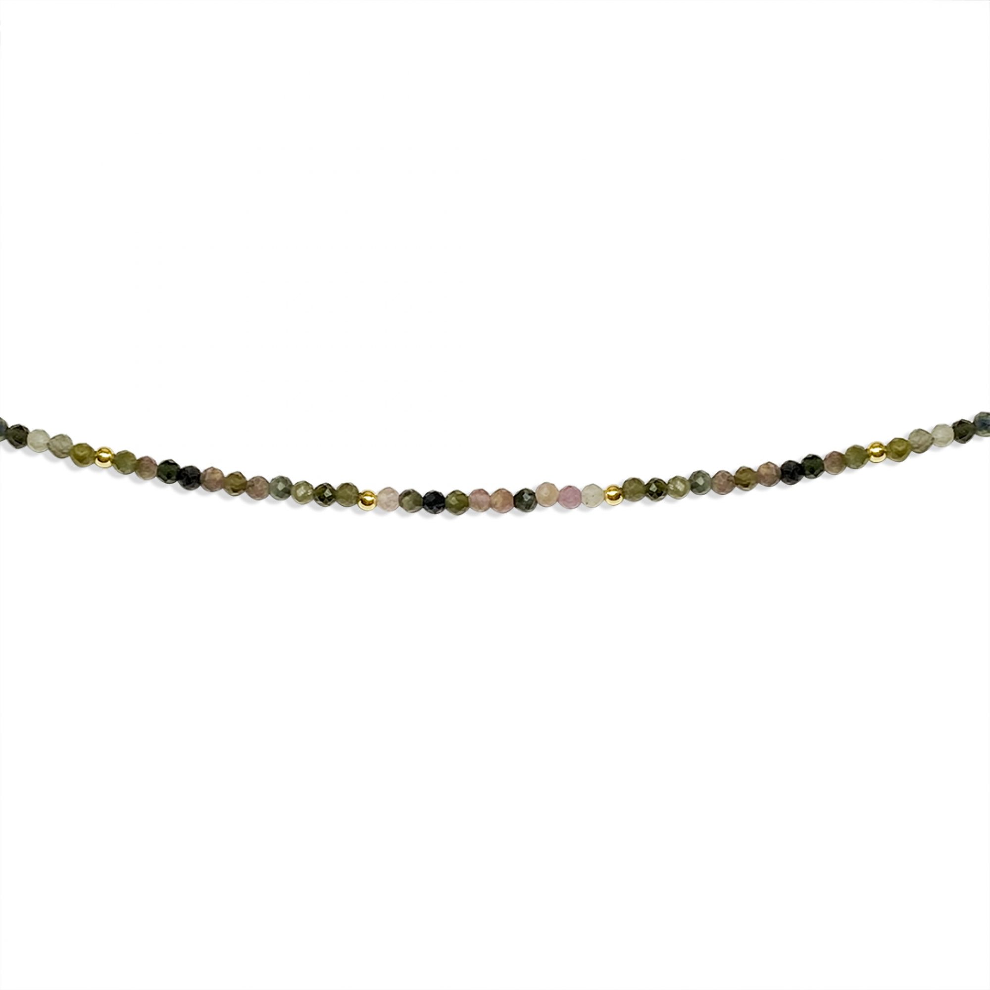 Gold plated anklet with tourmaline beads
