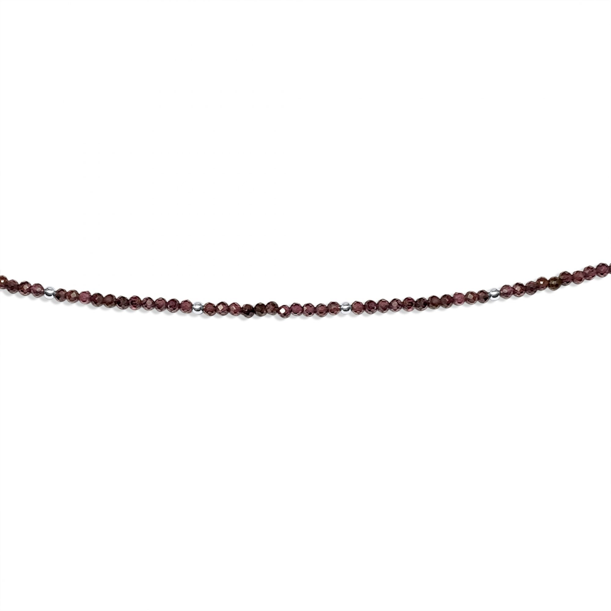 Anklet with garnet beads