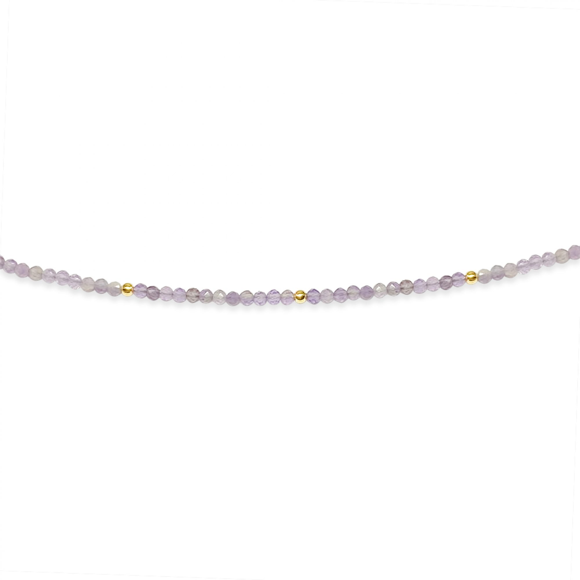 Gold plated anklet with amethyst beads