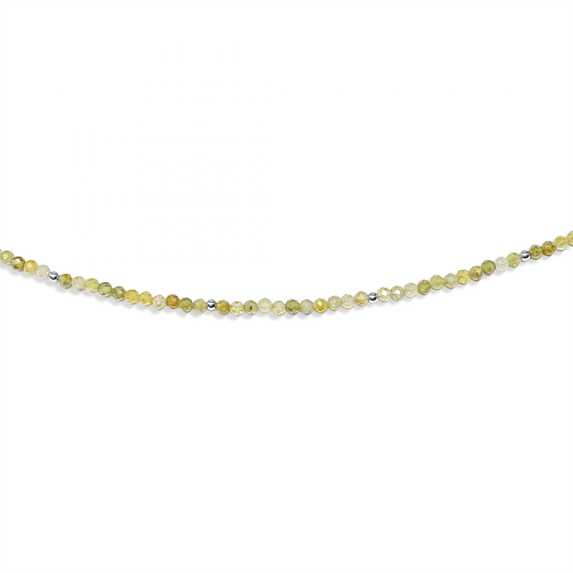 Anklet with green sapphire beads