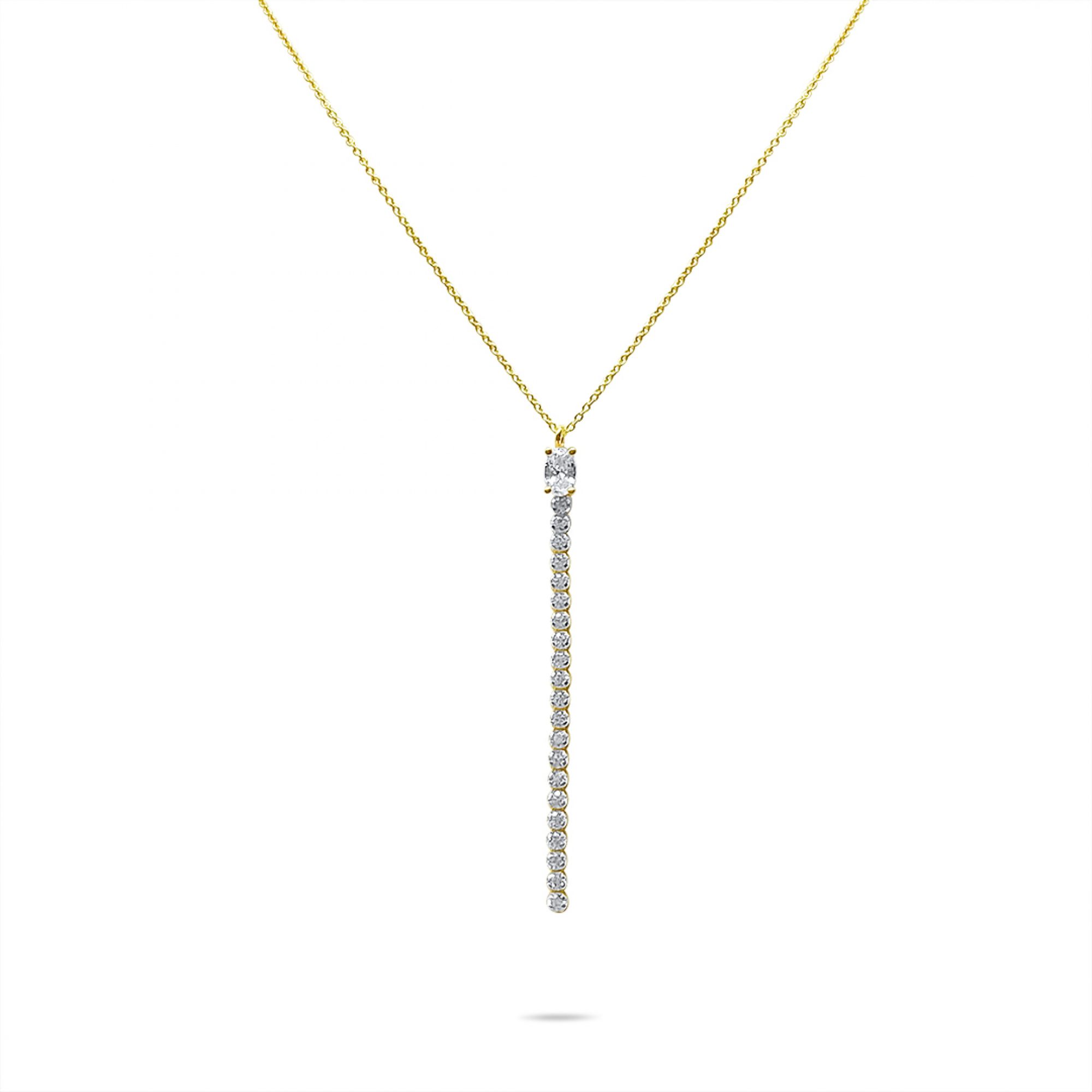 Gold plated necklace with zircon stones 
