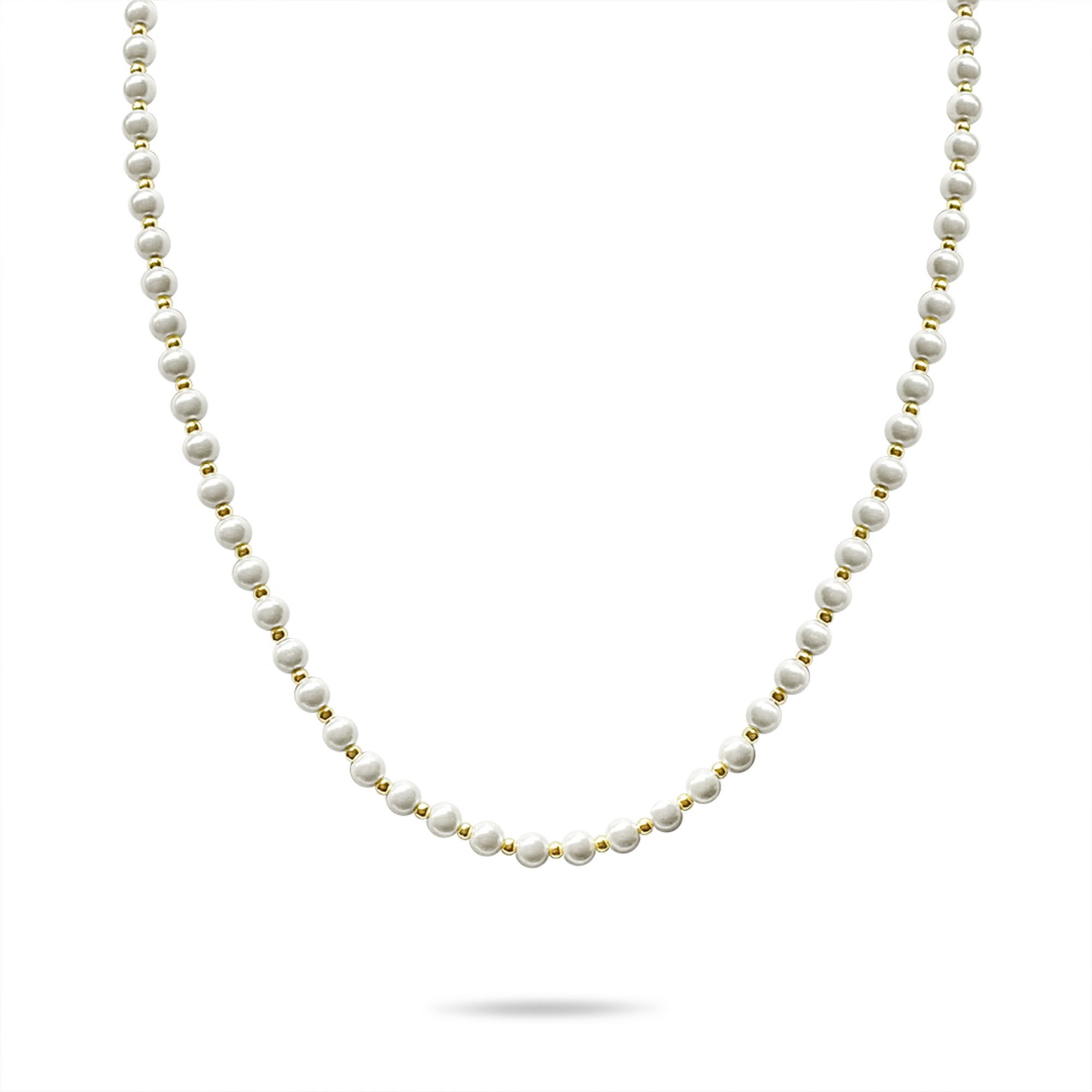 Gold plated necklace with pearls