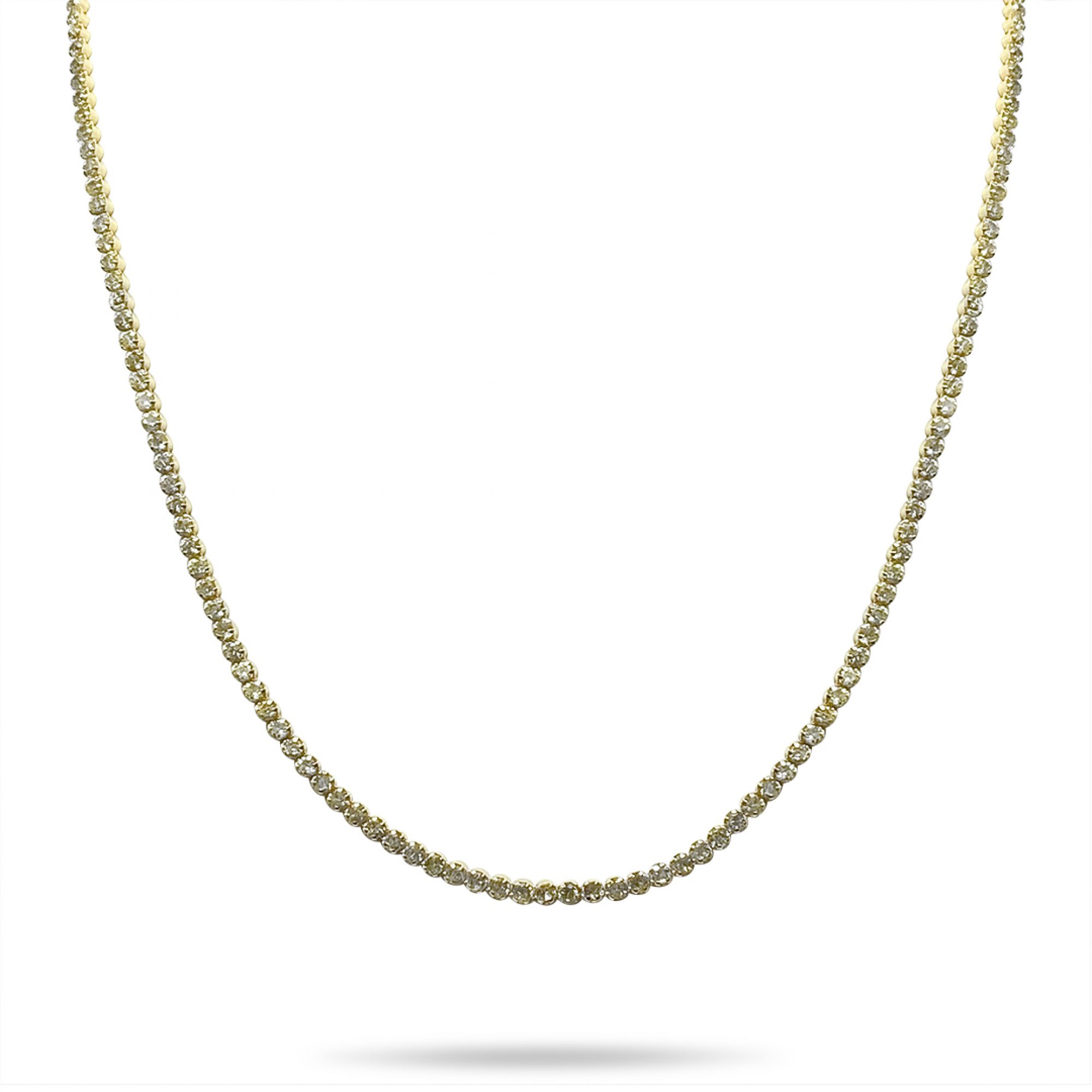 Gold plated necklace with zircon stones 