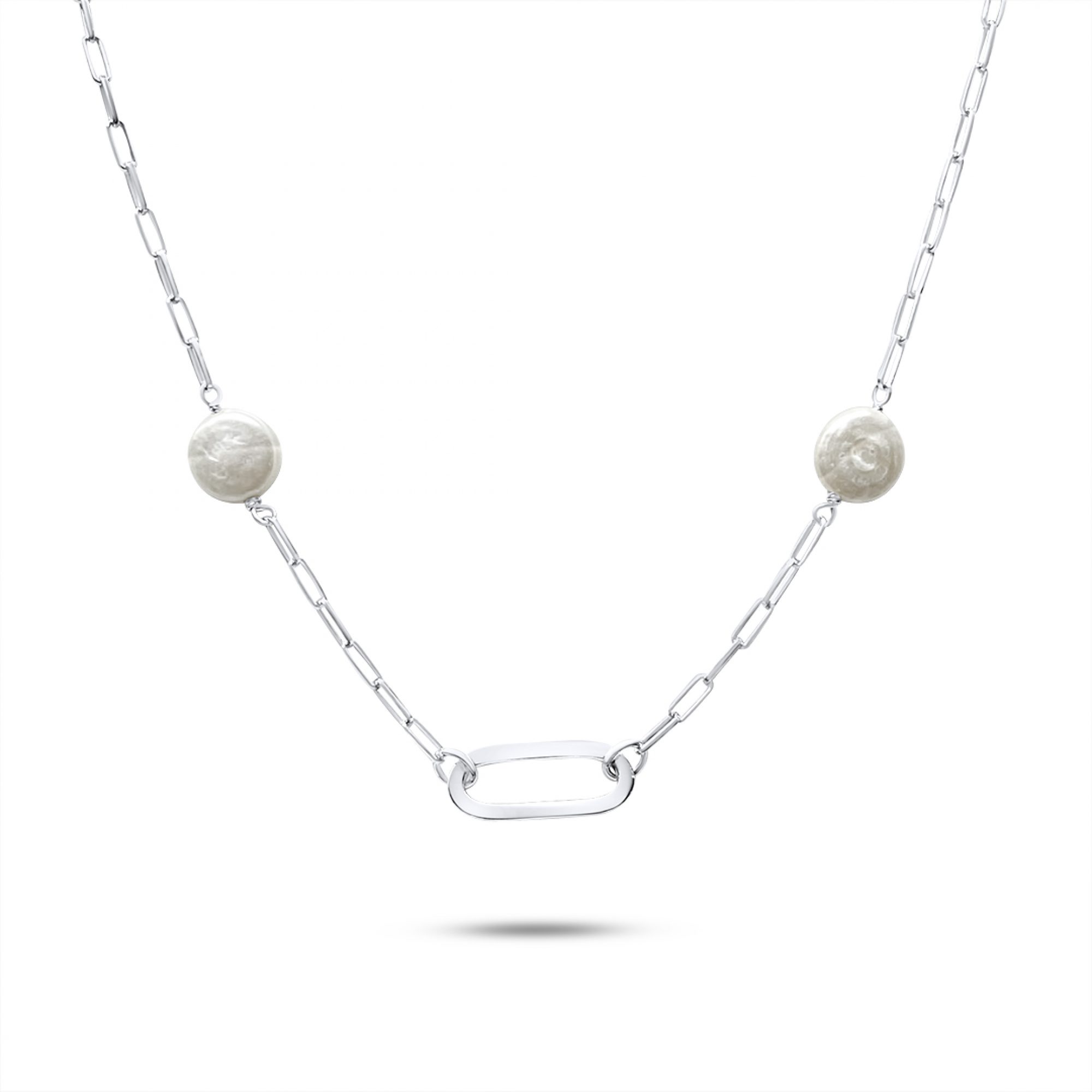Chain necklace with mother of pearl