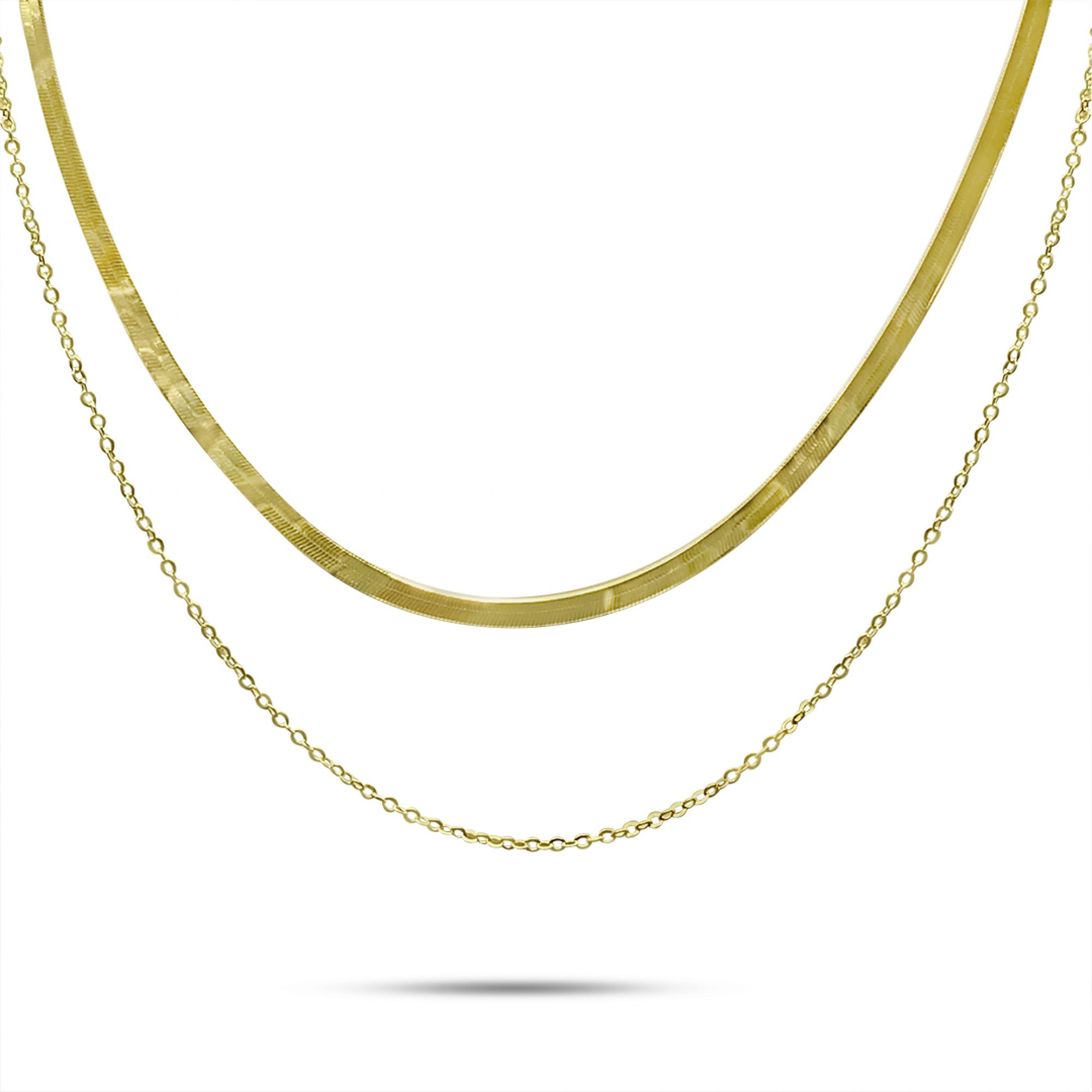 Double gold plated chain necklace