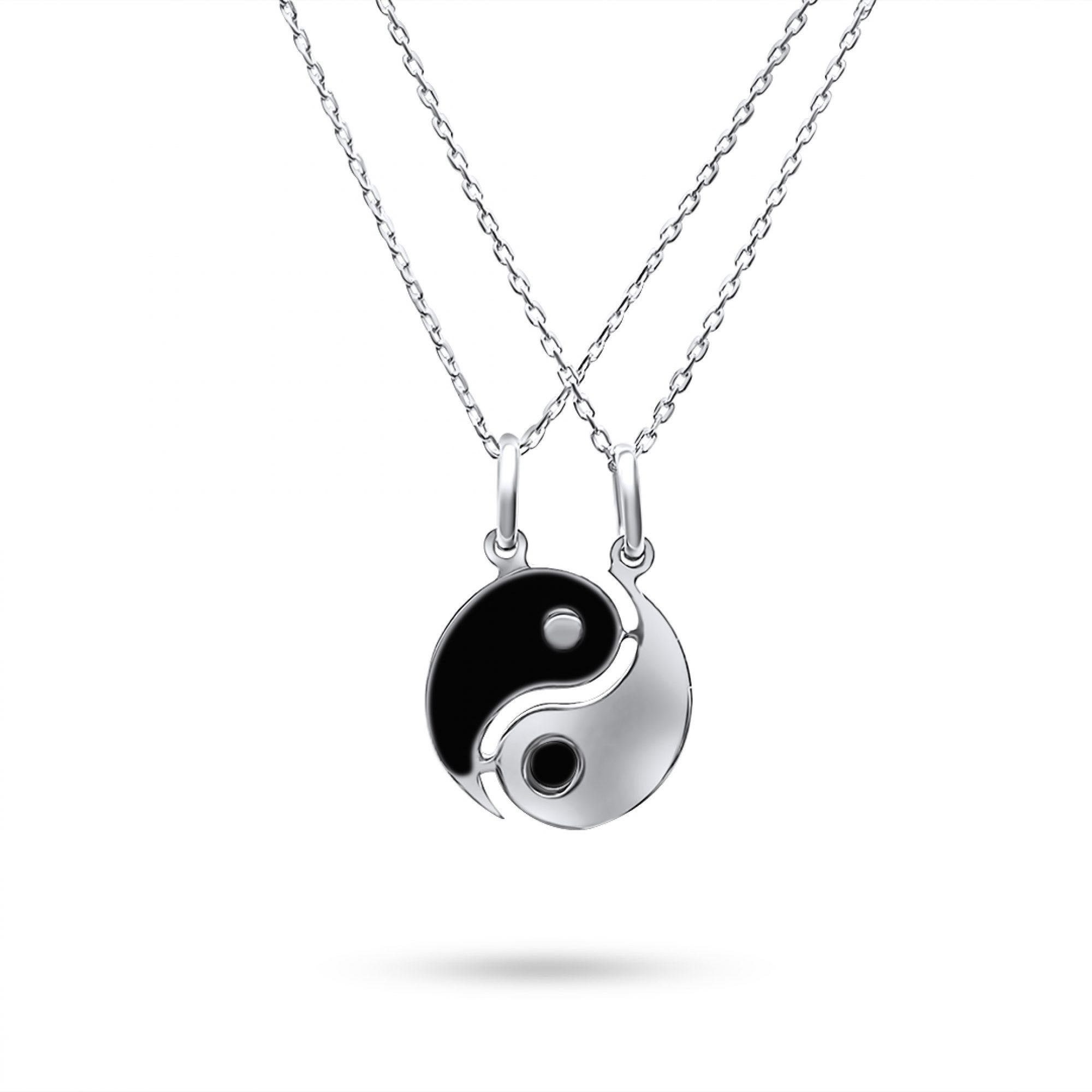 Double yin yiang necklace