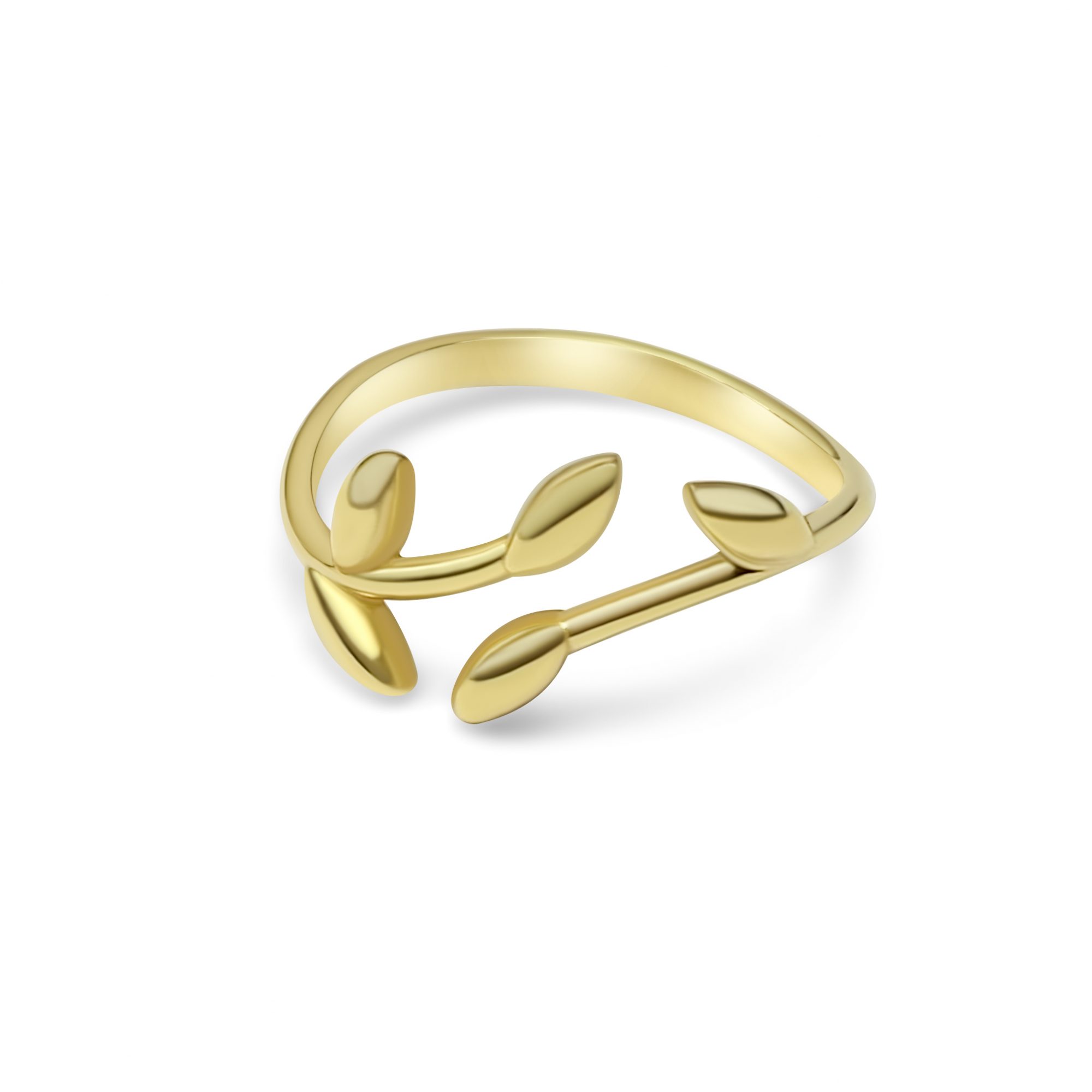Gold plated olive branch ring