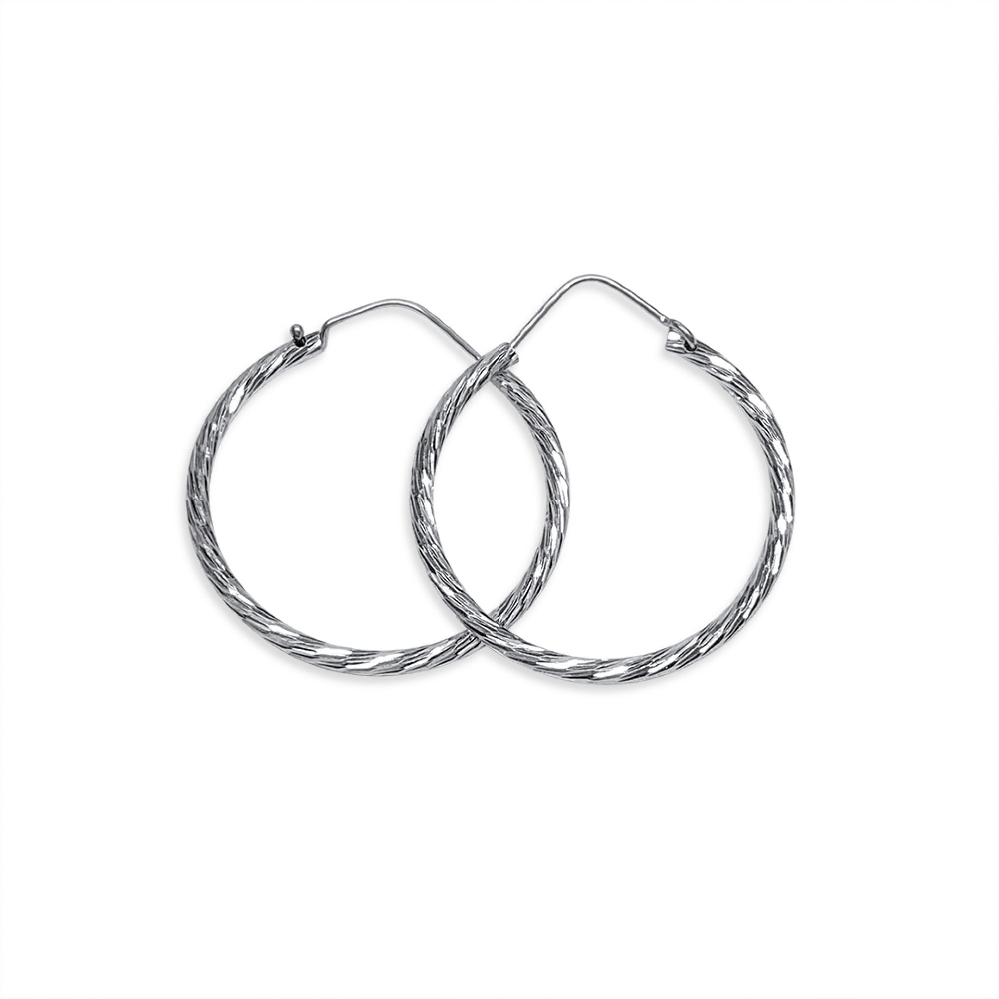Silver engraved hoops (30mm)