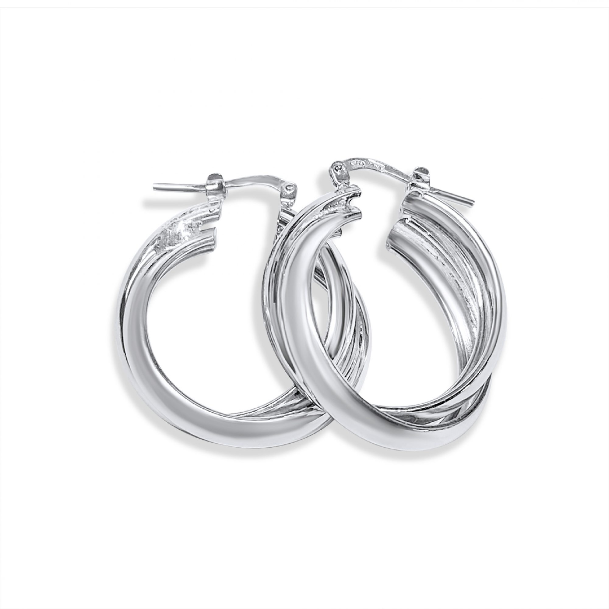 Silver double hoops (25mm)