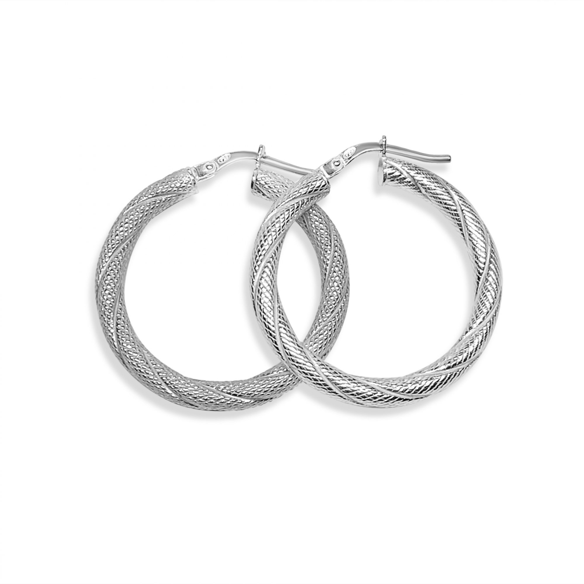 Silver twisted hoops (26.5mm)