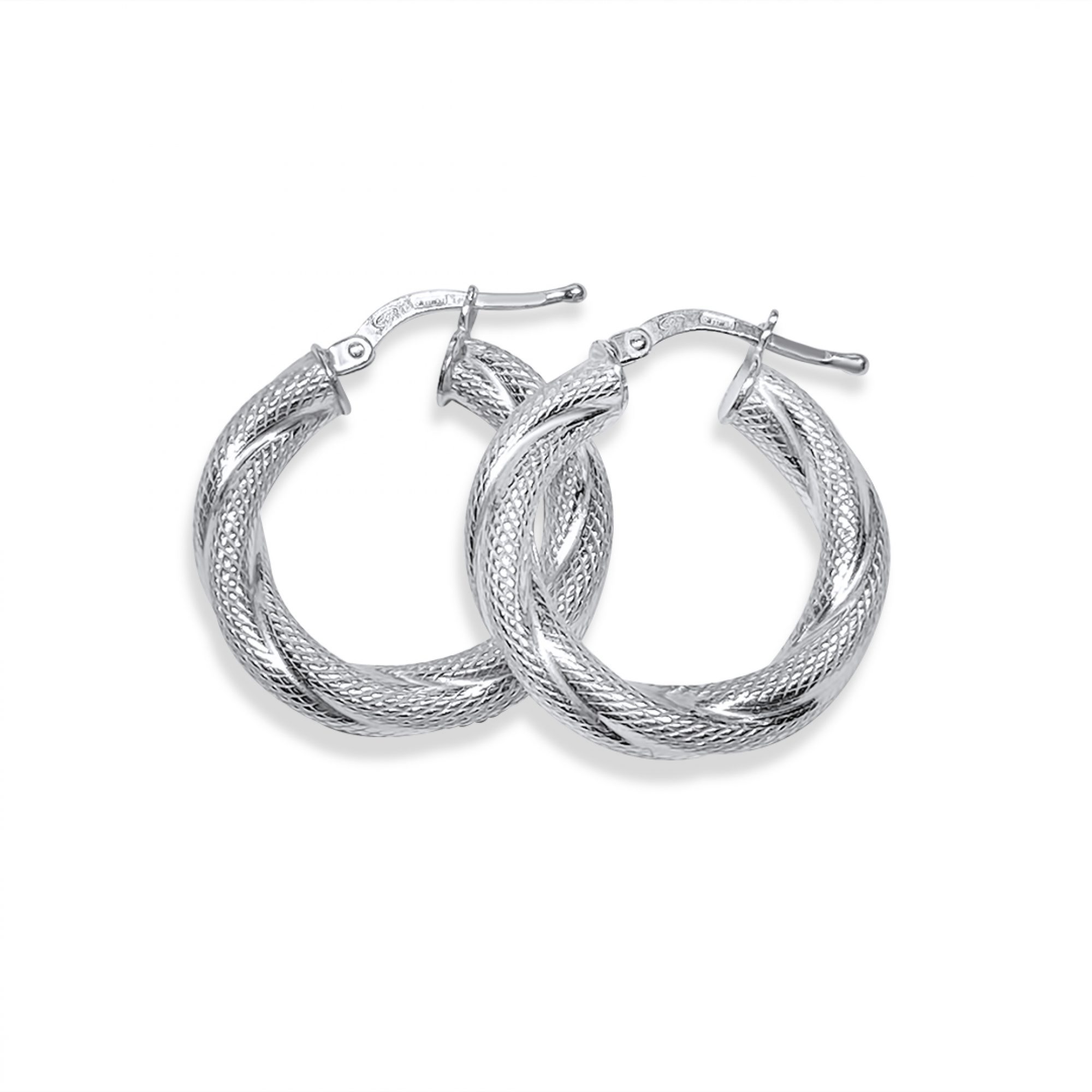 Silver twisted hoops (22mm)
