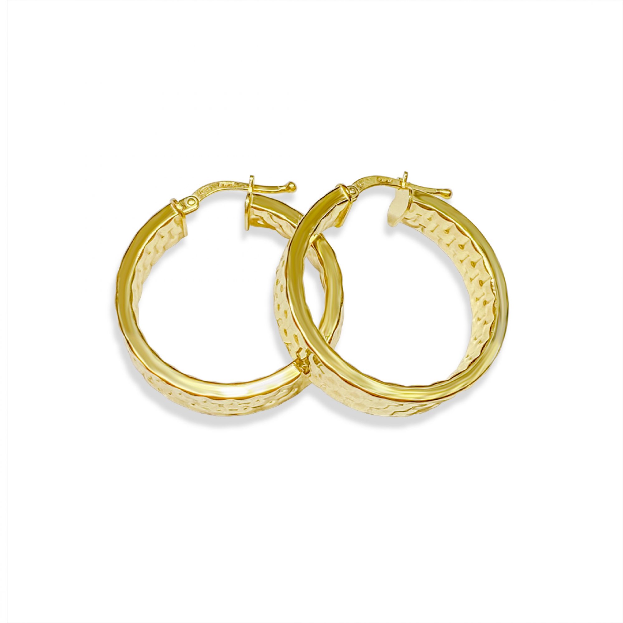 Gold plated wrought hoops (26mm)