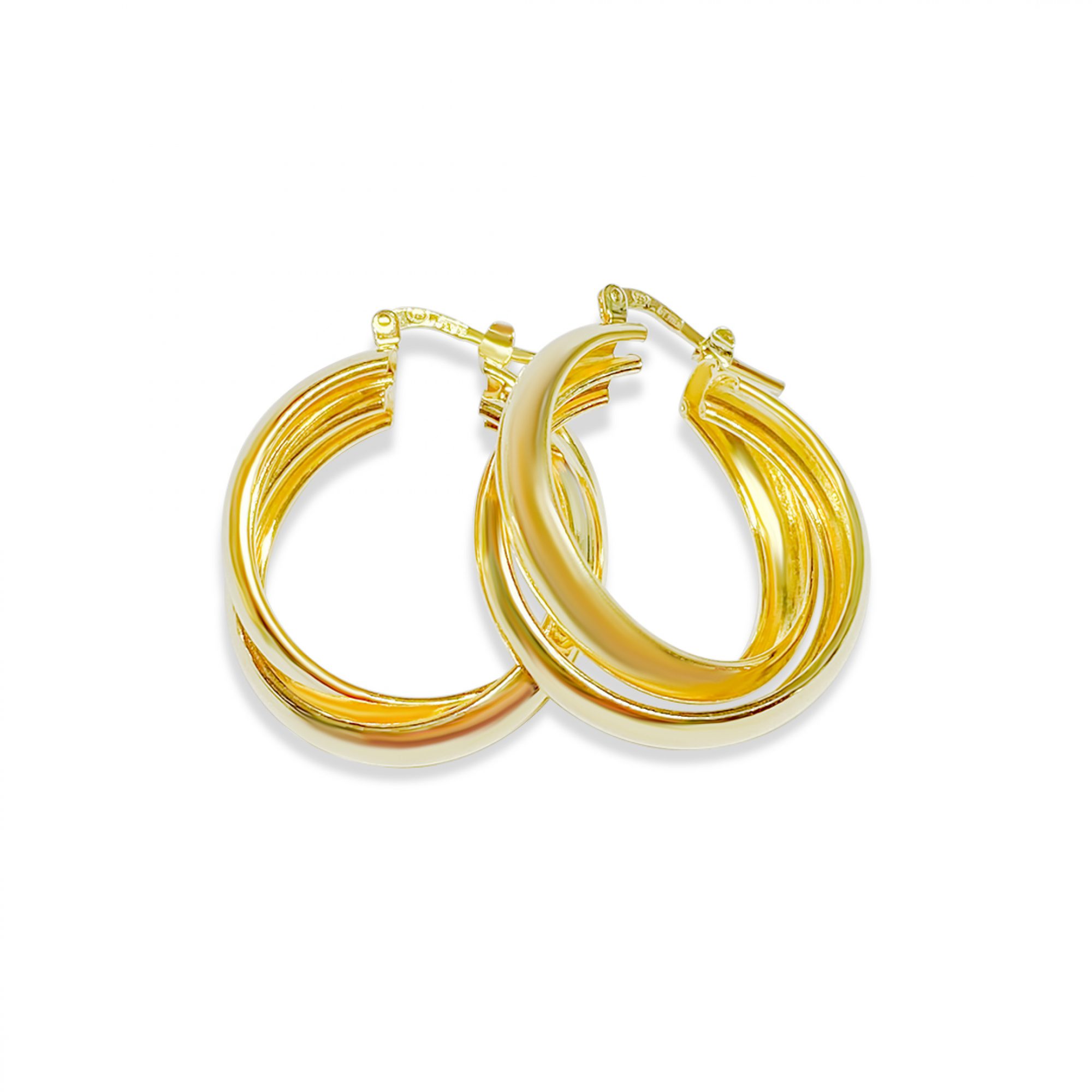 Gold plated double hoops (25mm)