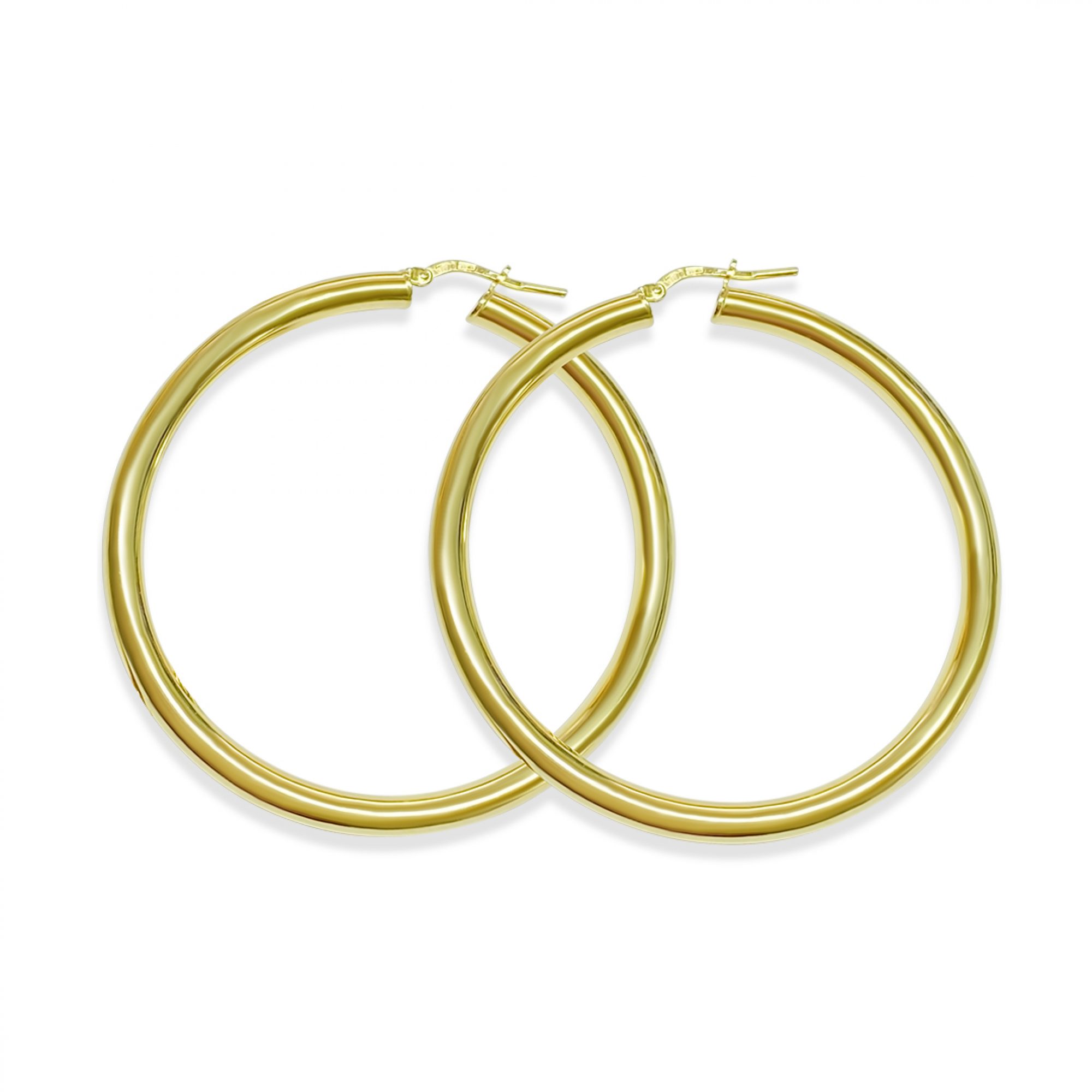 Gold plated hoops (57mm)