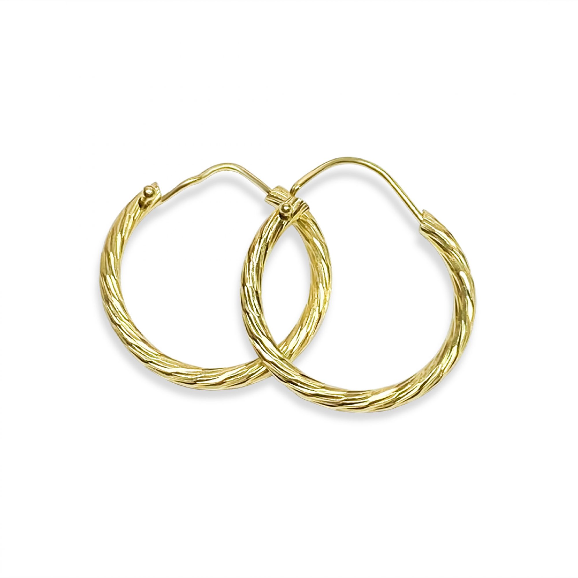 Gold plated engraved hoops (21mm)