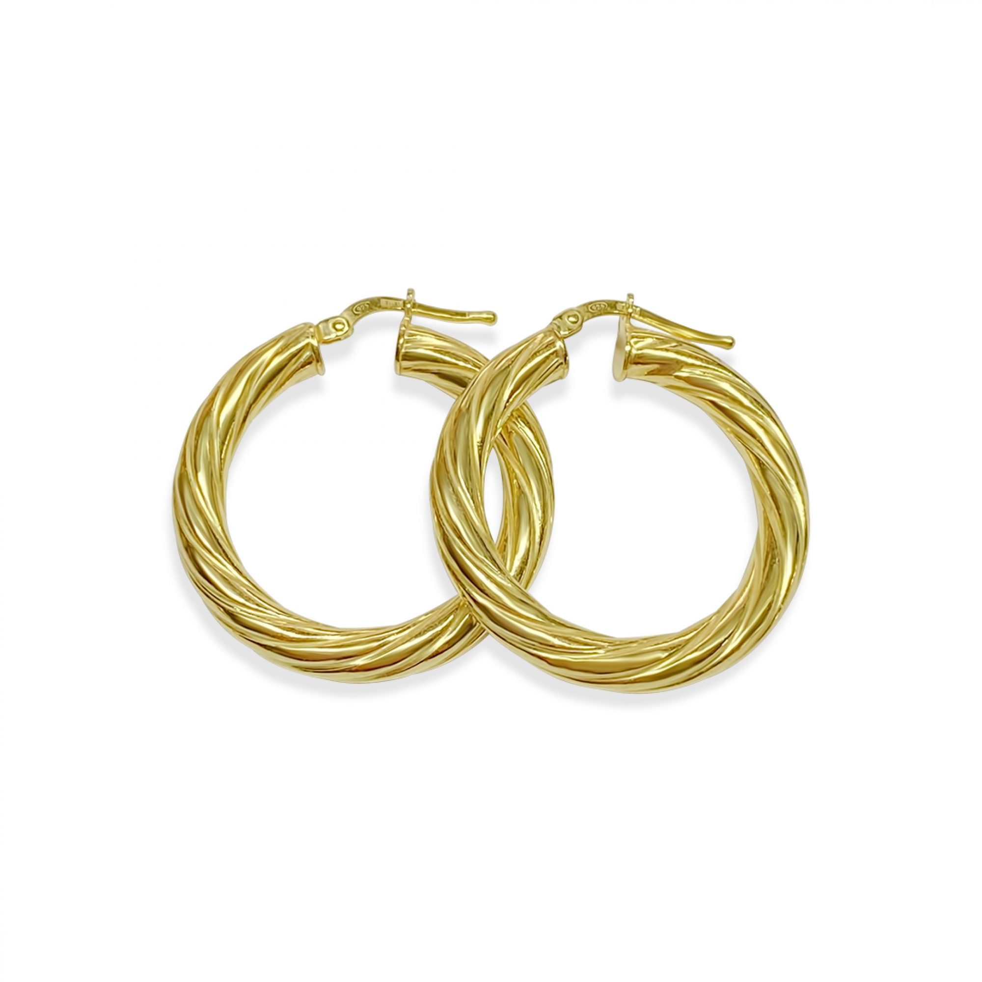 Gold plated twisted hoops (29mm)